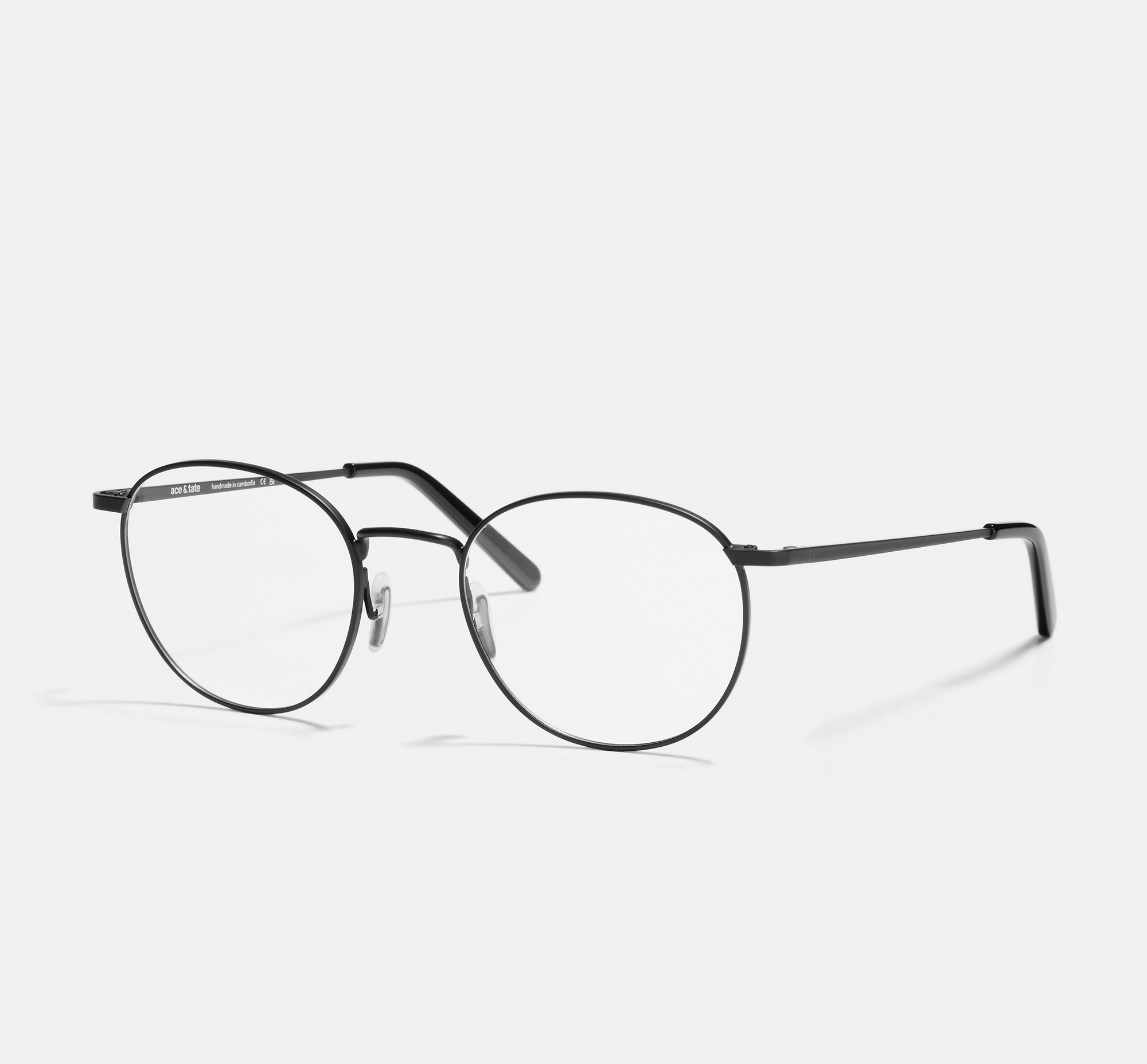 kalmeren Wonder Smelten Neil Large Matte Black | Round Metal Glasses | Ace & Tate