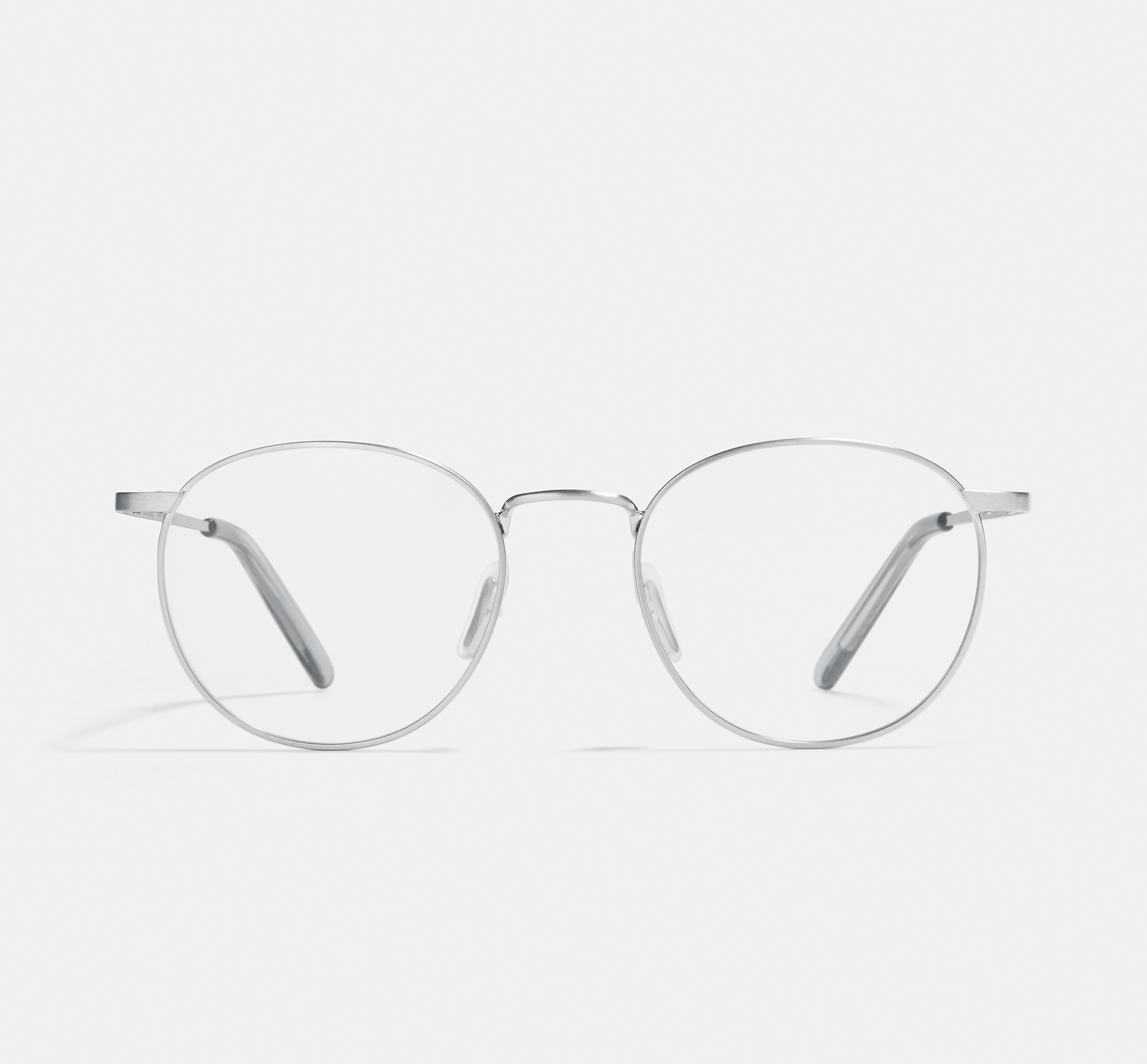 Neil Satin Silver | Round Metal Glasses | Ace & Tate