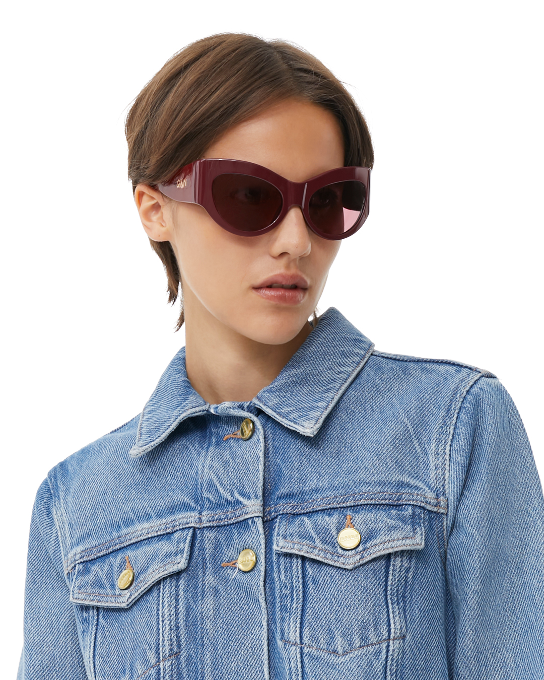 Trixie x GANNI Rødvin | Oval Acetate Sunglasses | Ace & Tate