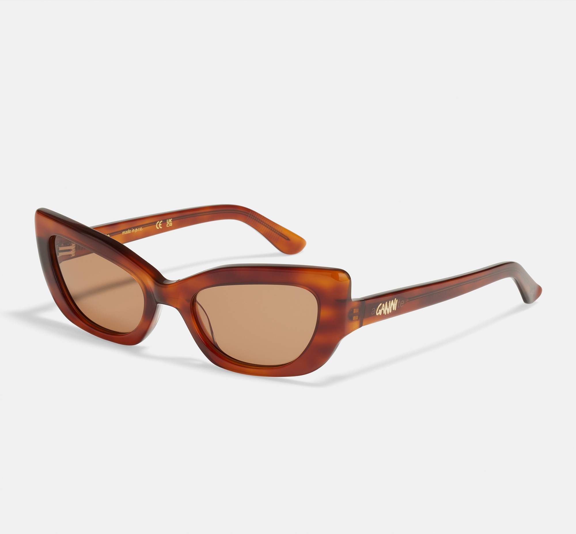 GANNI x Ace & Tate Sadie Sunglasses in Cherry Bomb Sadie x GANNI Liquorice | Oval Renew Bio Acetate Sunglasses  main image 4