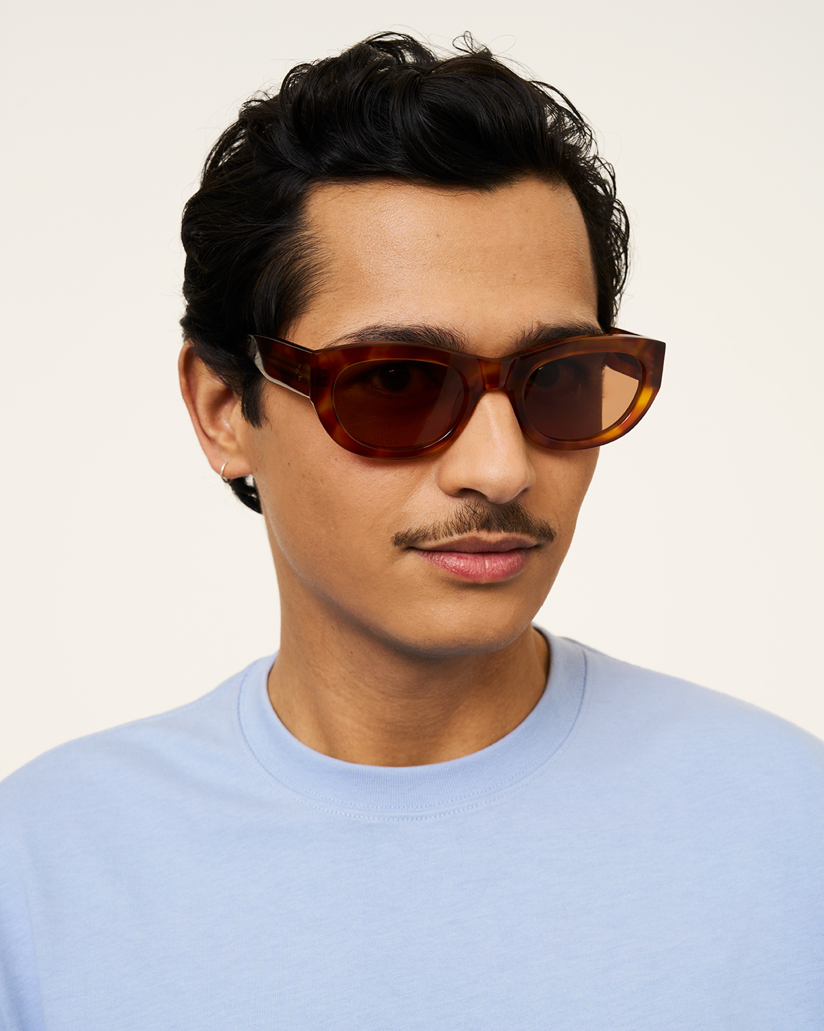 NEW Ace & Tate Caspian Sunglasses in Sepia Bio Caspian Sepia | Oval Acetate Sunglasses | Ace & Tate main image 3