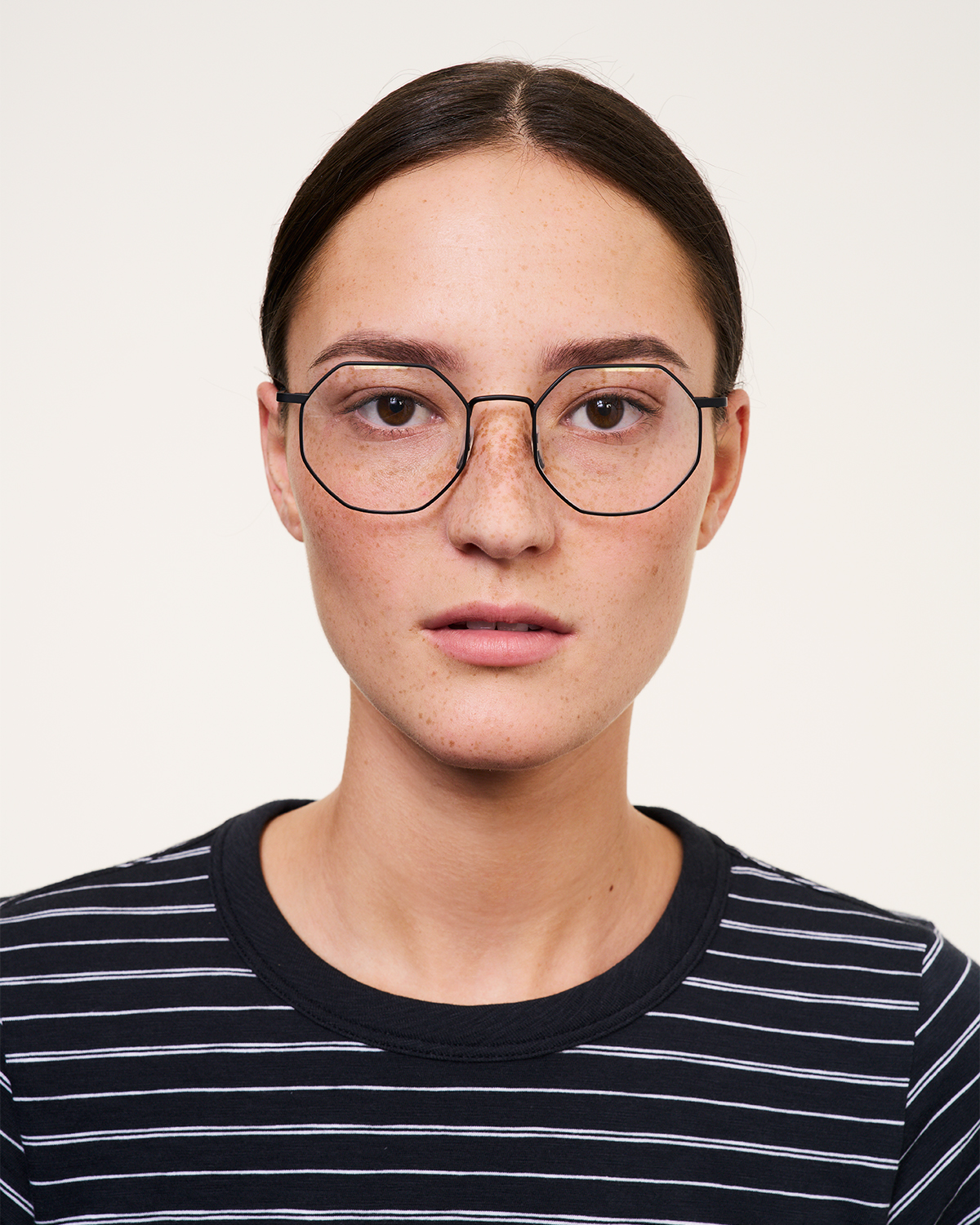 Elton Matte Black | Hexagonal Metal Glasses | Ace & Tate
