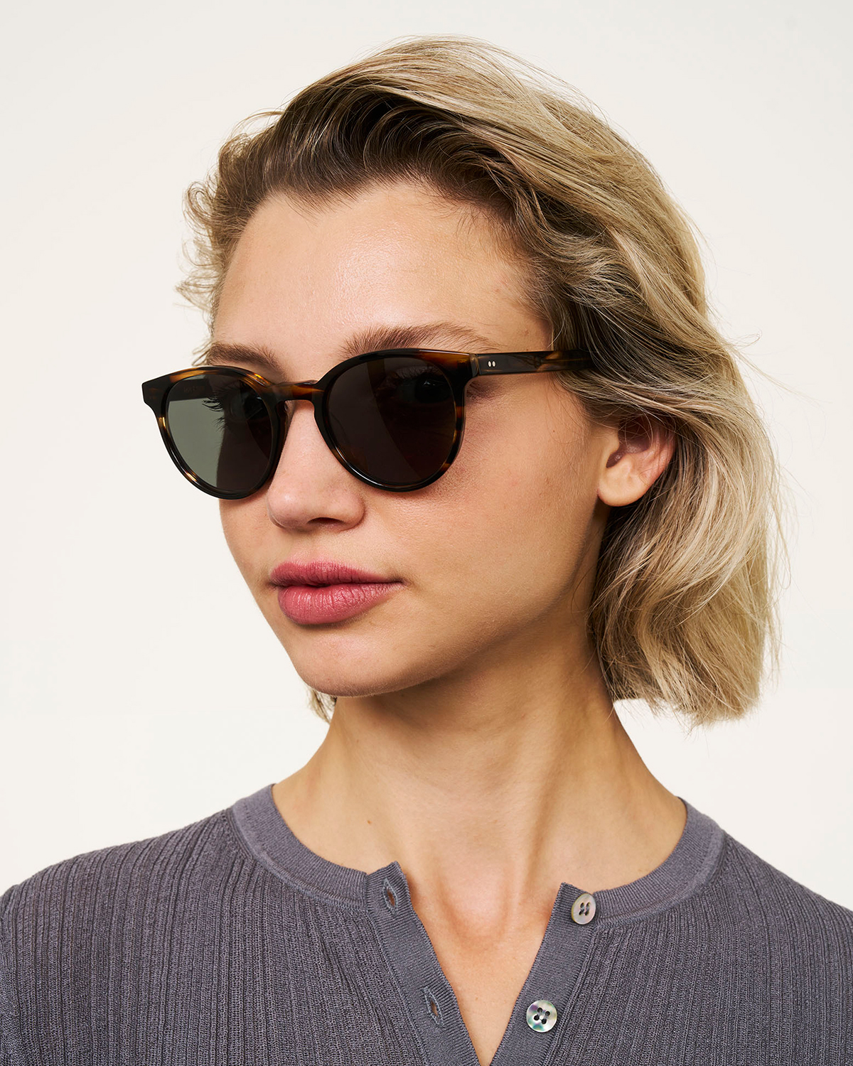 Pierce Large Tigerwood | Round Acetate Sunglasses | Ace & Tate