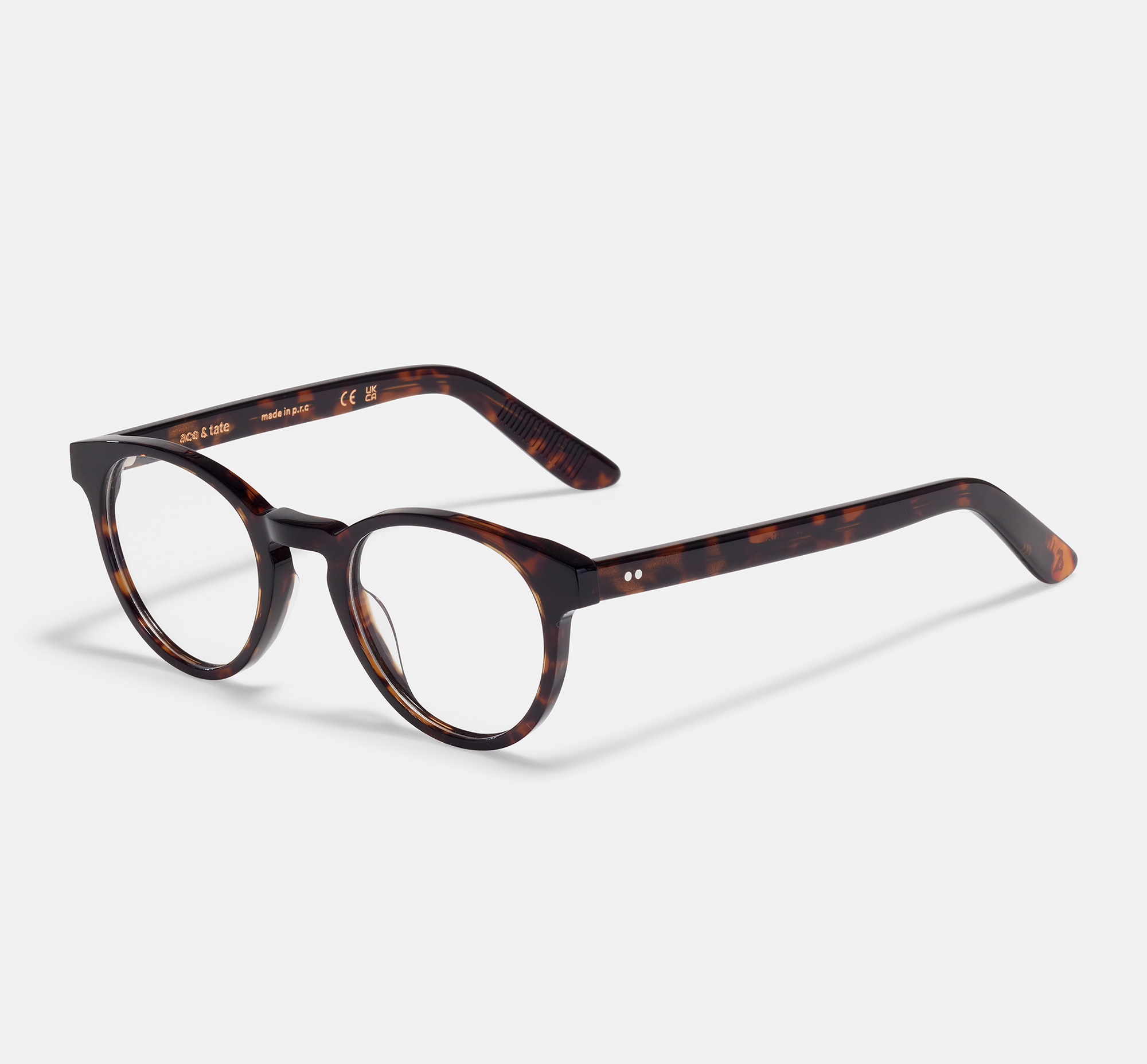 Pierce Large Golden Brown | Round Acetate Glasses | Ace & Tate