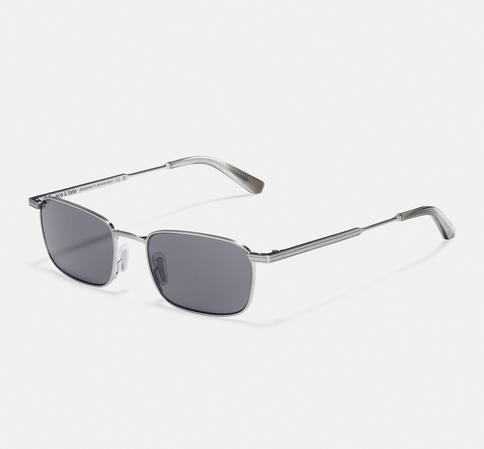 Kenji Satin Gold | Rectangular Metal Sunglasses | Ace & Tate