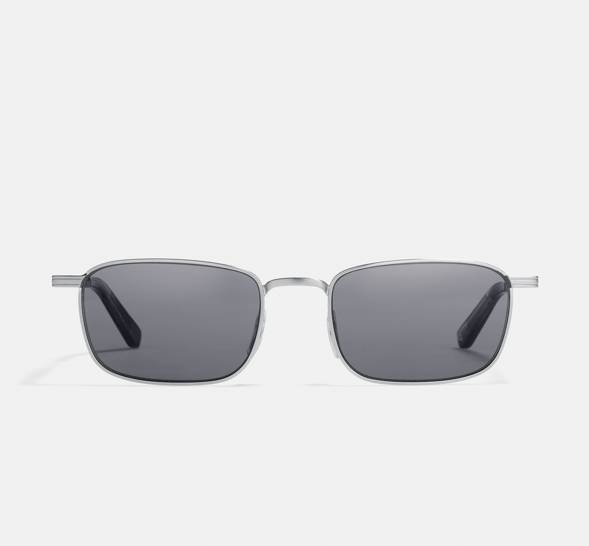 A♡J Kenji Satin Silver | Rectangular Metal Sunglasses | Ace & Tate