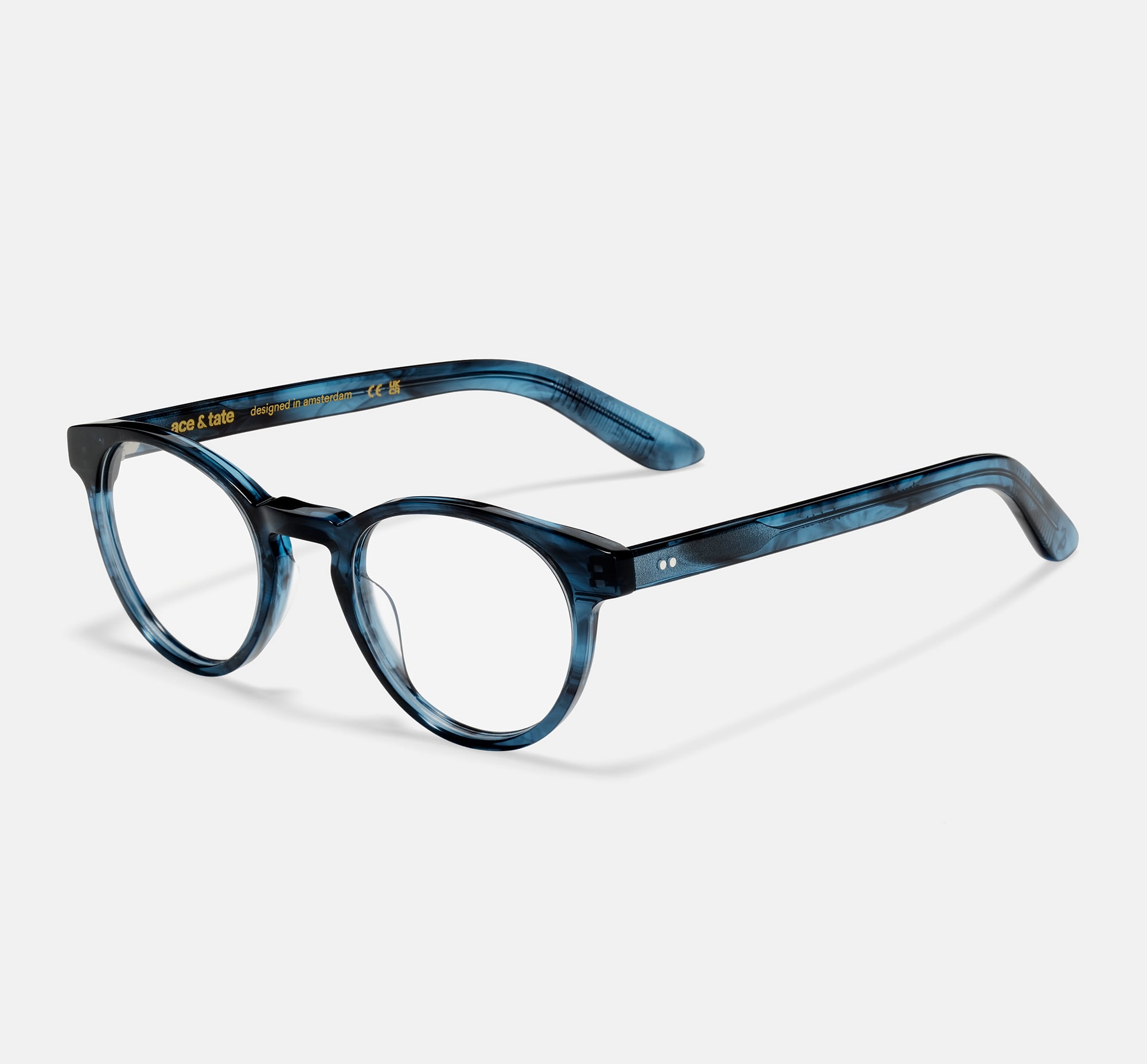 Pierce Large Black | Round Acetate Glasses | Ace & Tate