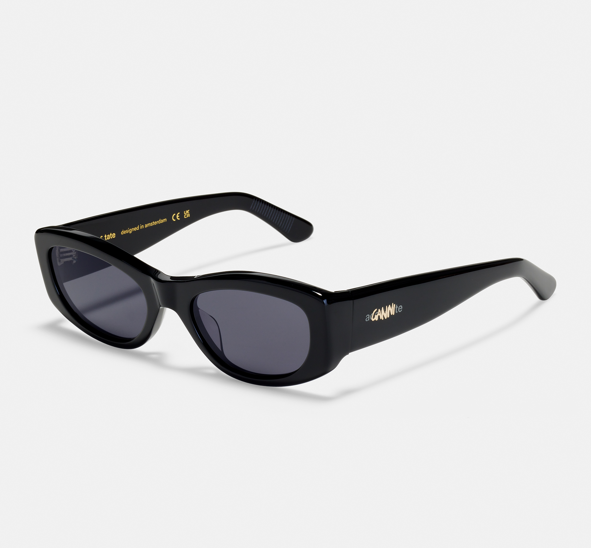 Lana x GANNI Liquorice | Rectangular Acetate Sunglasses 