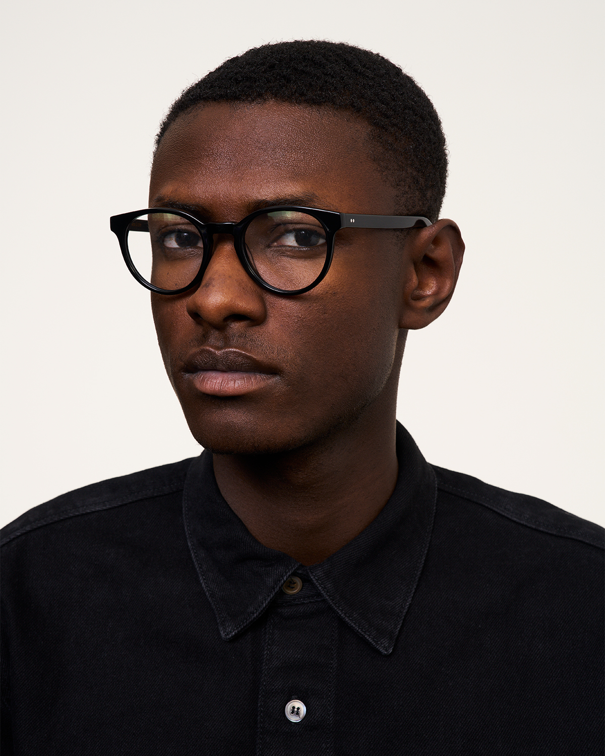Pierce Large Black | Round AcéTate Optiques | Ace & Tate