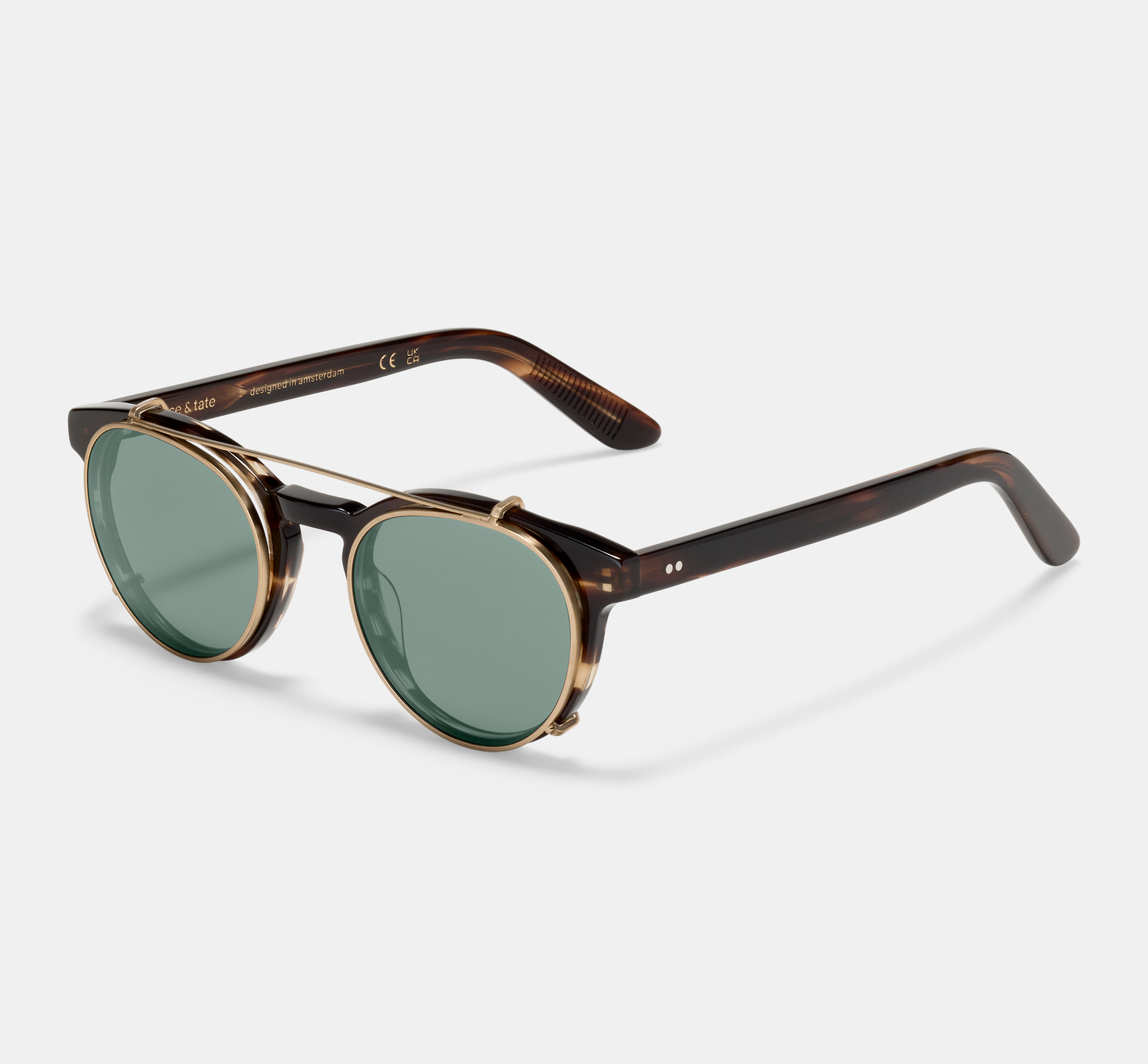 アクセサリー Nastoys Mid-Century PIERCE (LARGE) Pierce Large Clip-on Satin Gold | Clip-on sunglasses | Ace & Tate