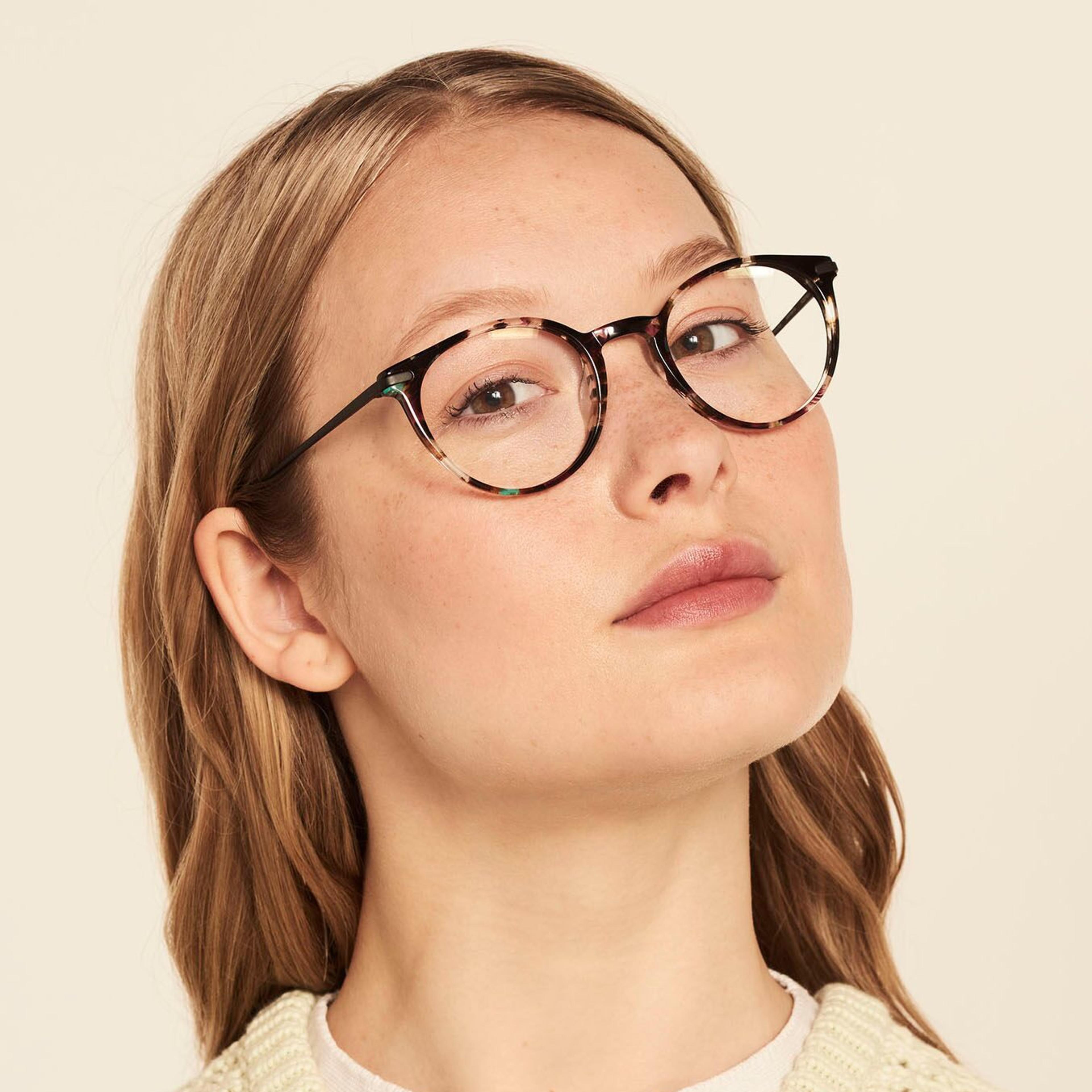 Ace & Tate Glasses | Round Acetate in Black, Blue, Brown, Pink
