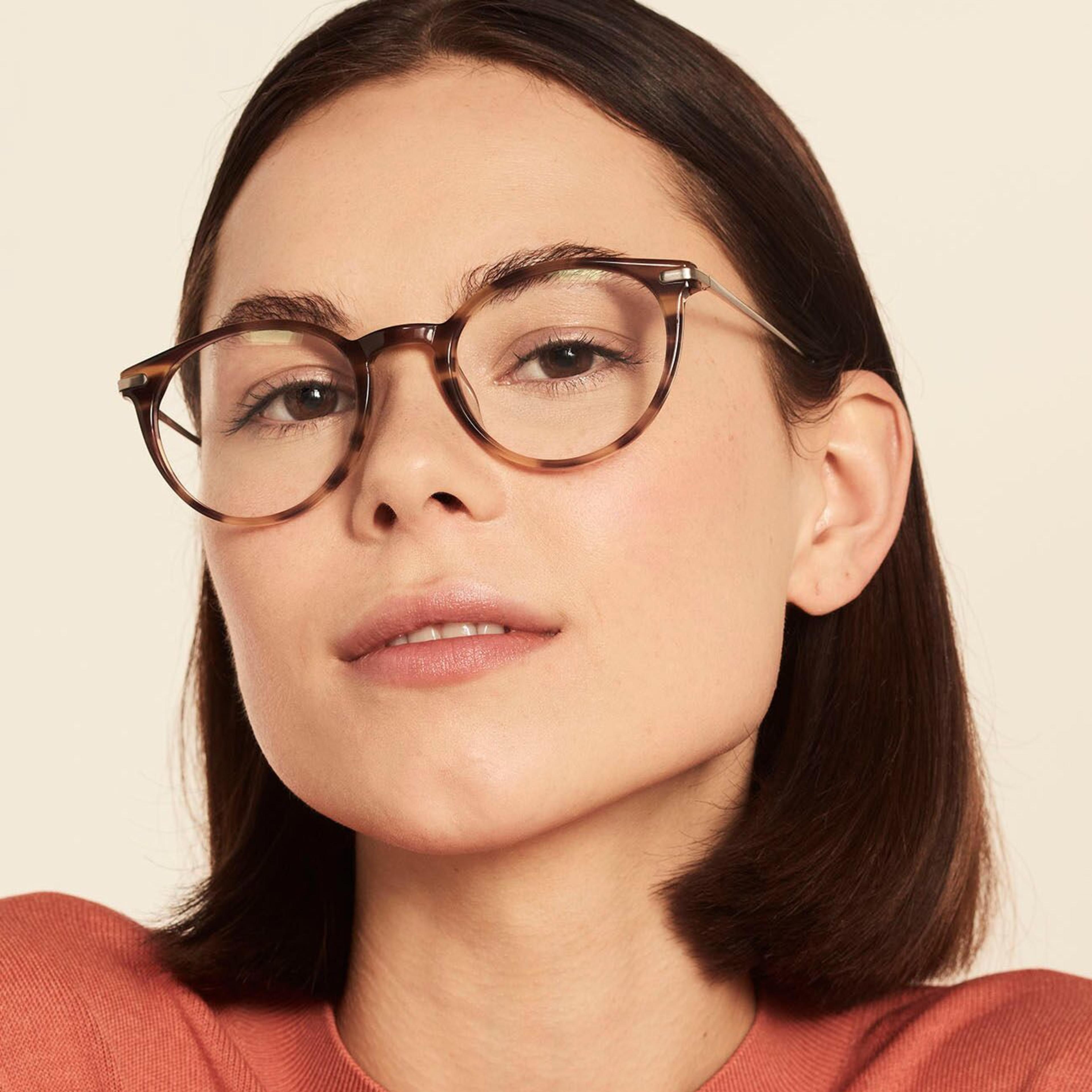 Ace & Tate Glasses | Round Acetate in Beige, Brown