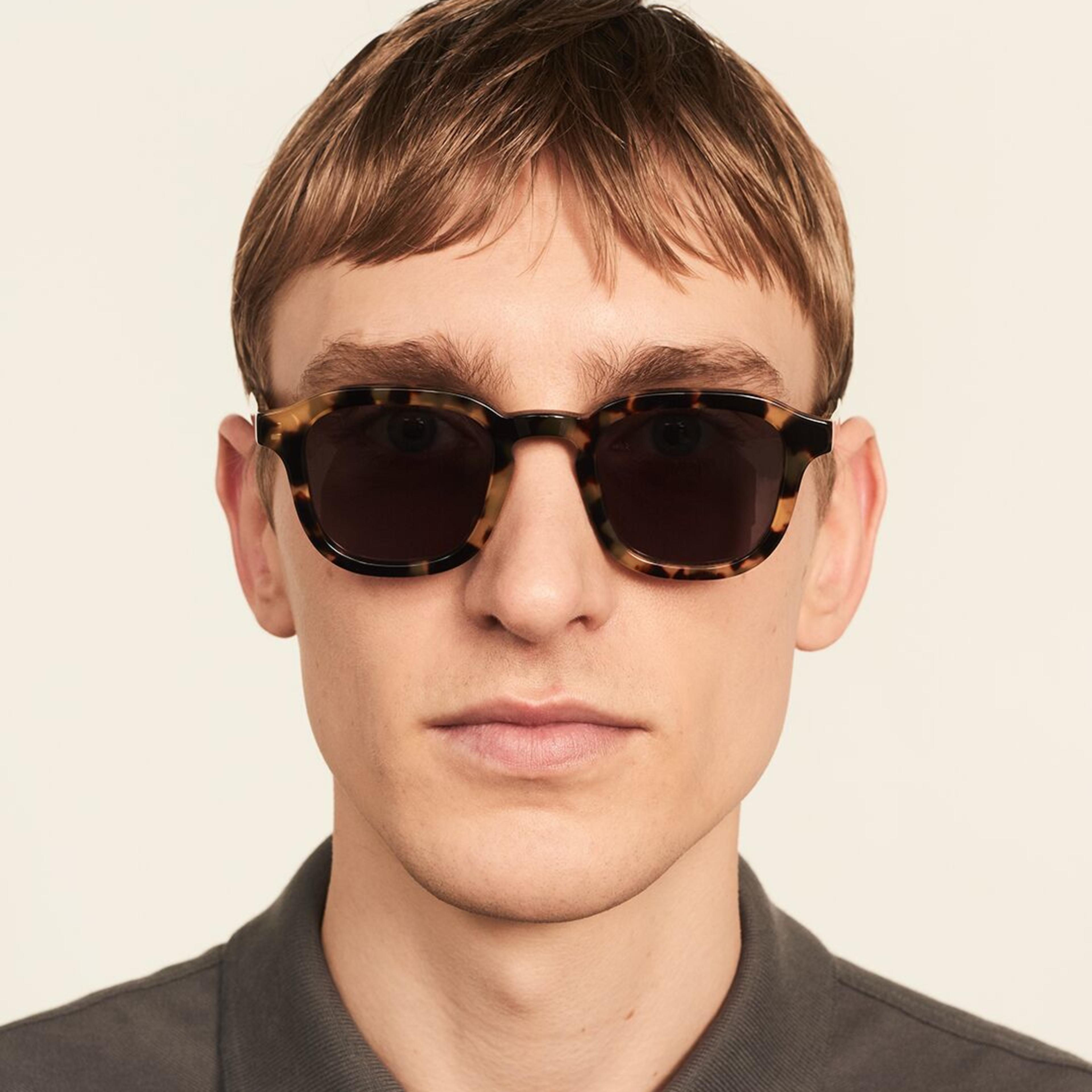 Ace & Tate Sunglasses | Square Acetate in Brown, Yellow