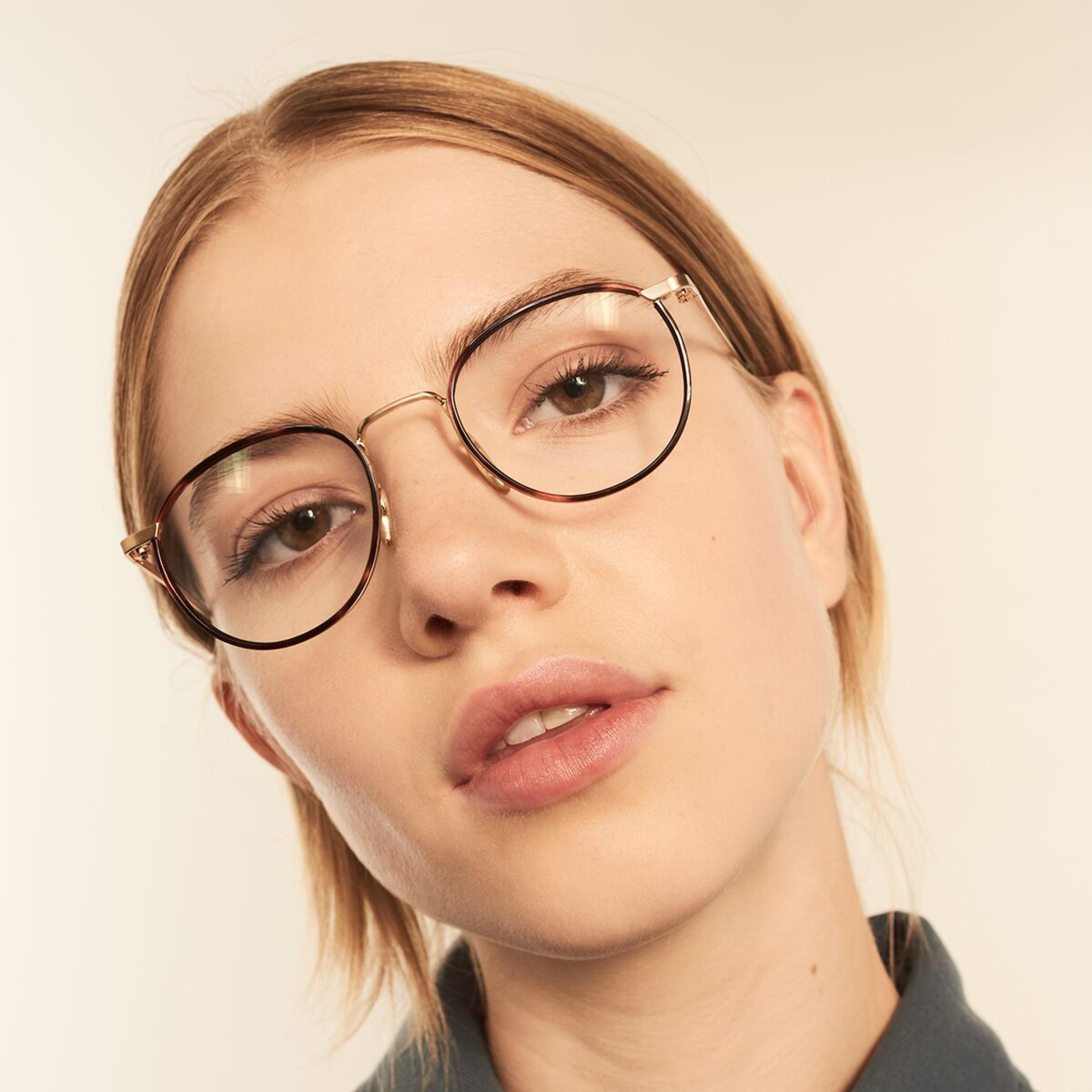 Ace & Tate Glasses | Round Metal in Beige, Black, Brown, Gold, tortoise, Yellow