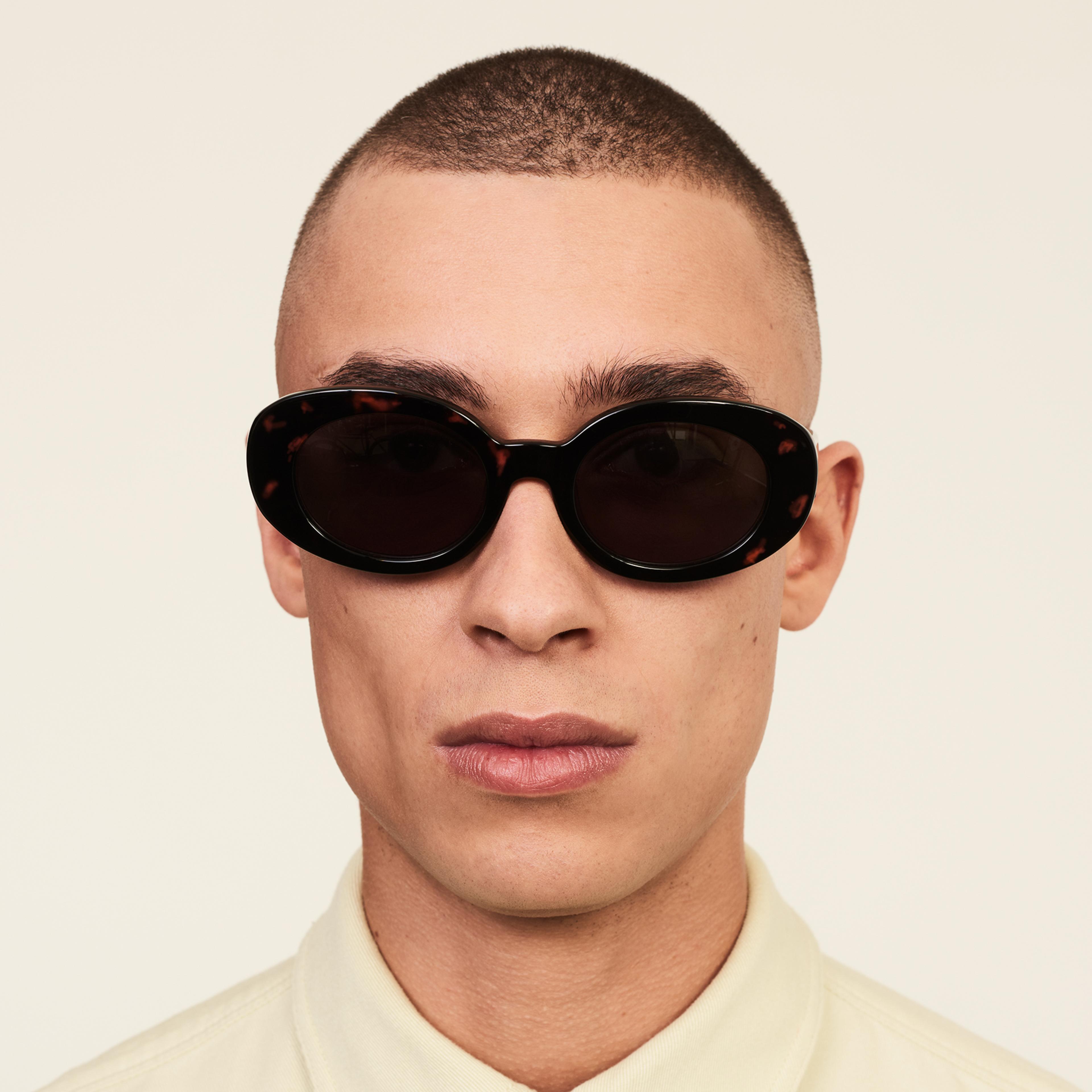 Ace & Tate Solaires | oval Bio-acétate in Marron