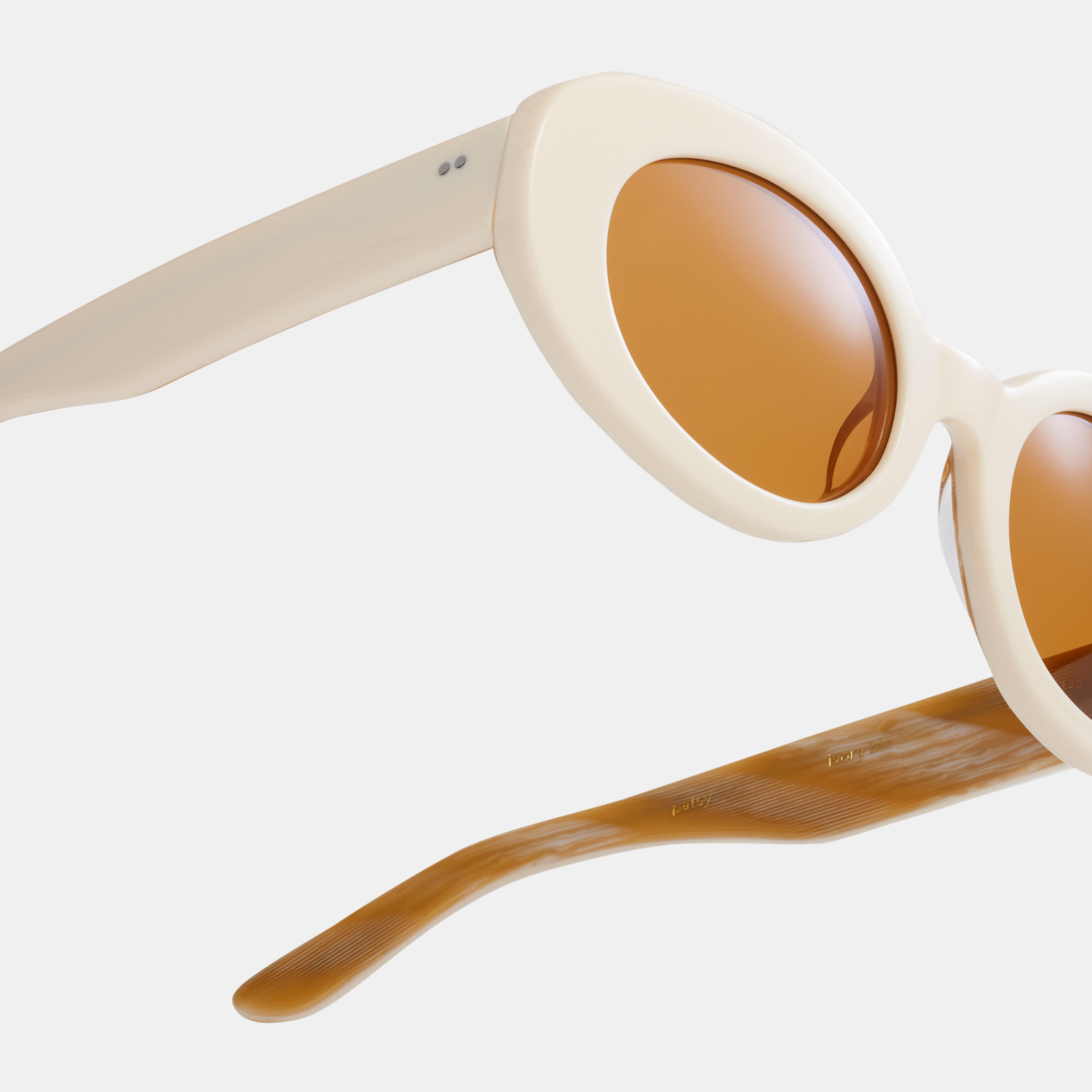 Ace & Tate Sunglasses | oval Bio acetate in White