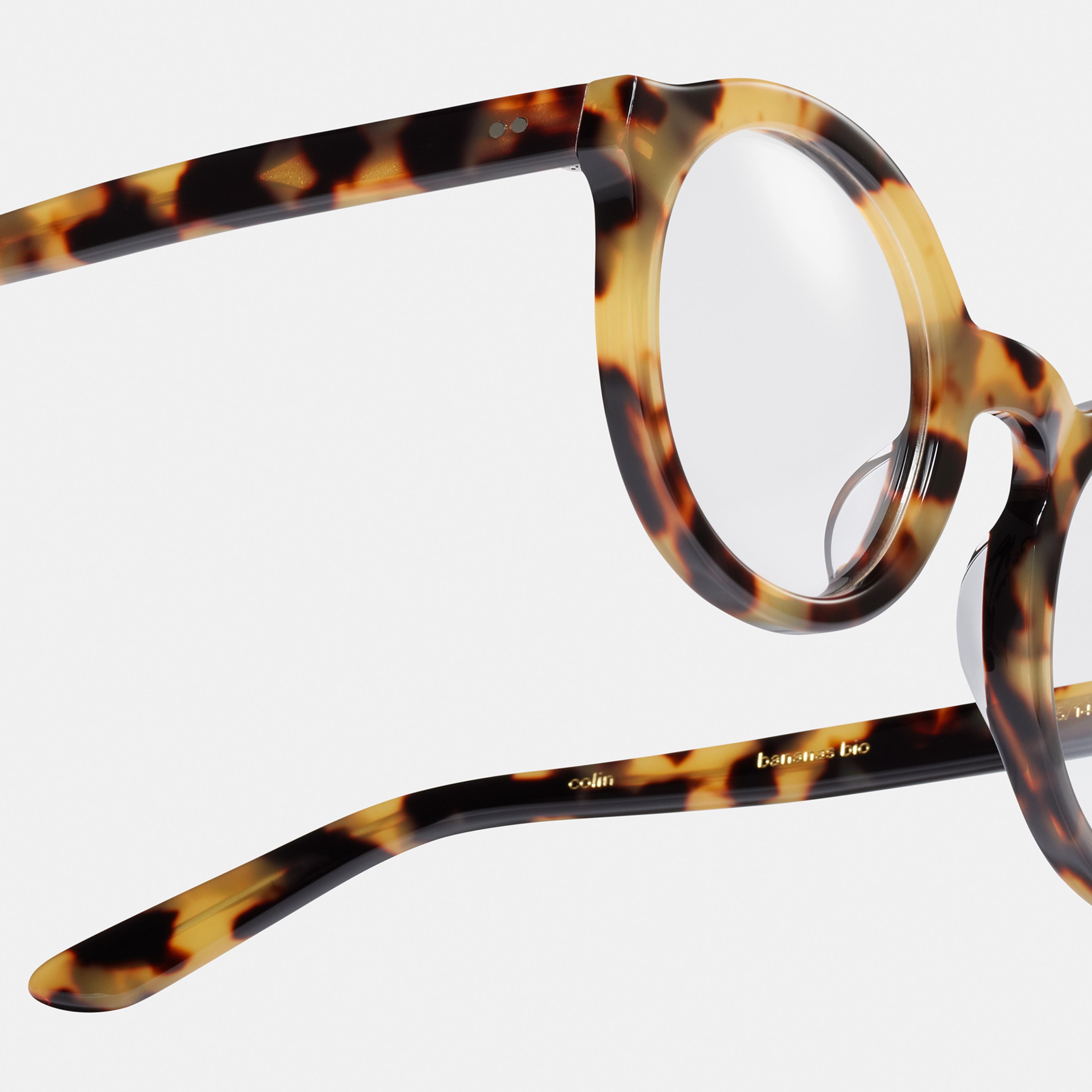 Ace & Tate Glasses | Round Acetate in Brown, Yellow