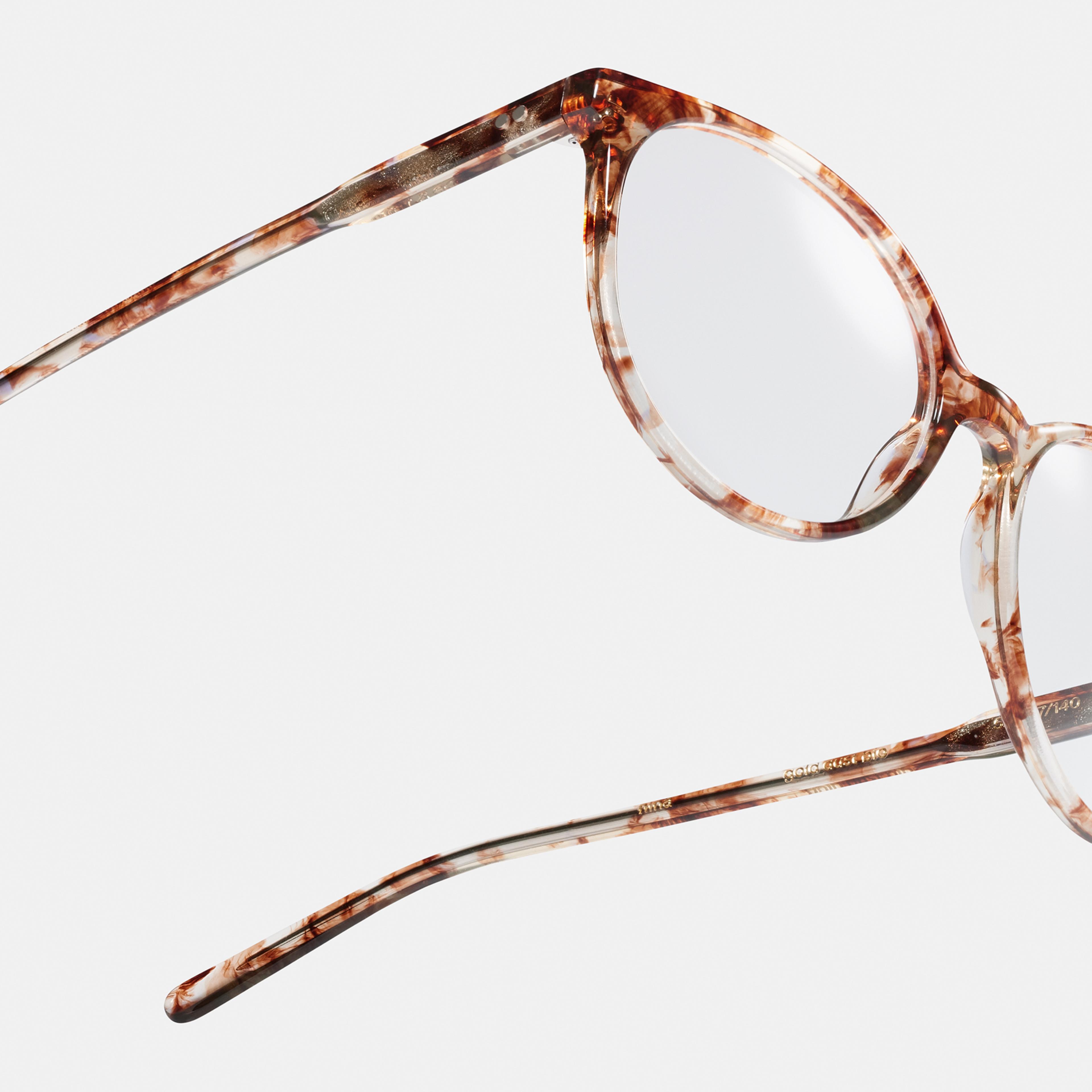 Ace & Tate Glasses | oval Acetate in Brown, Clear