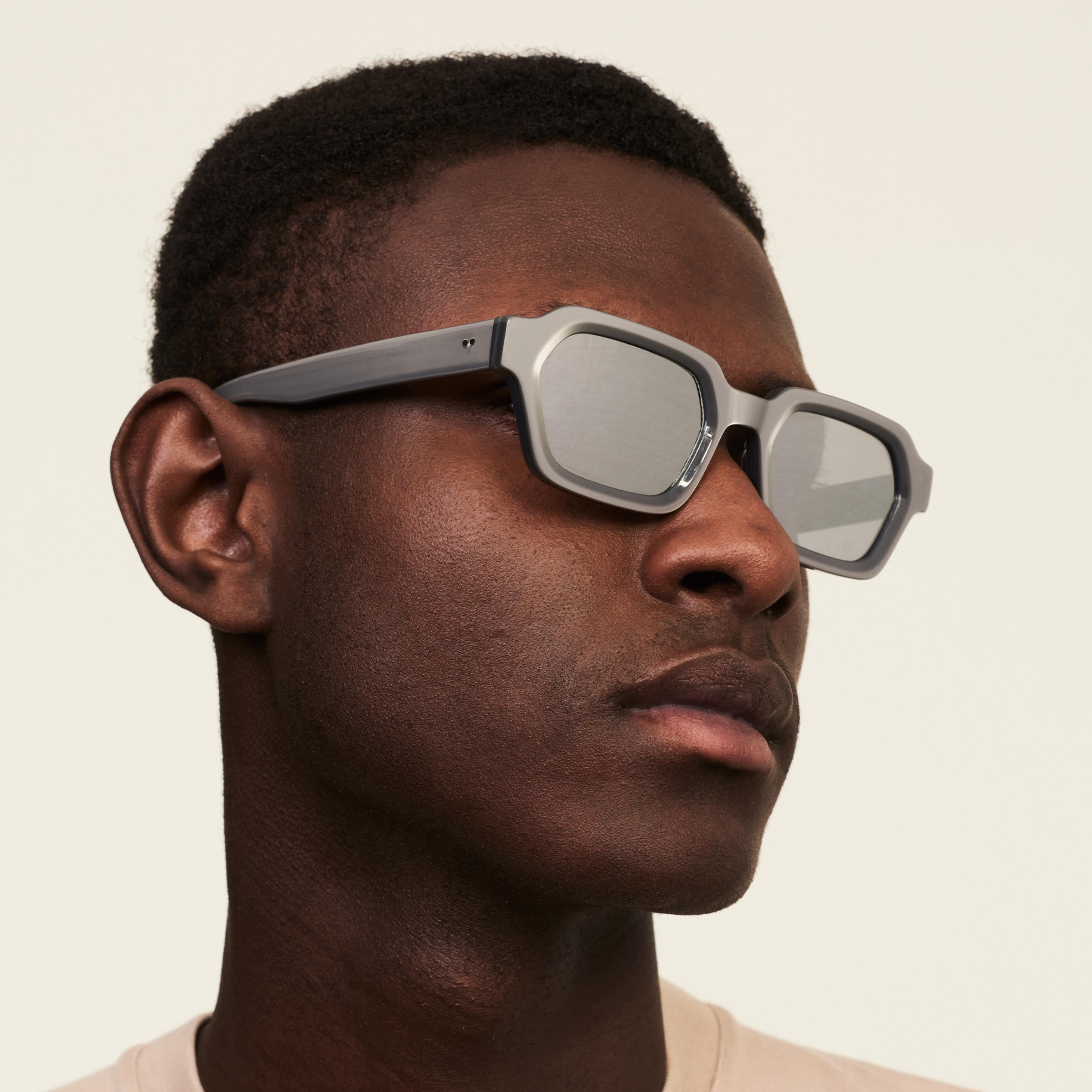 Ace & Tate Sunglasses | rectangle Recycled in Silver