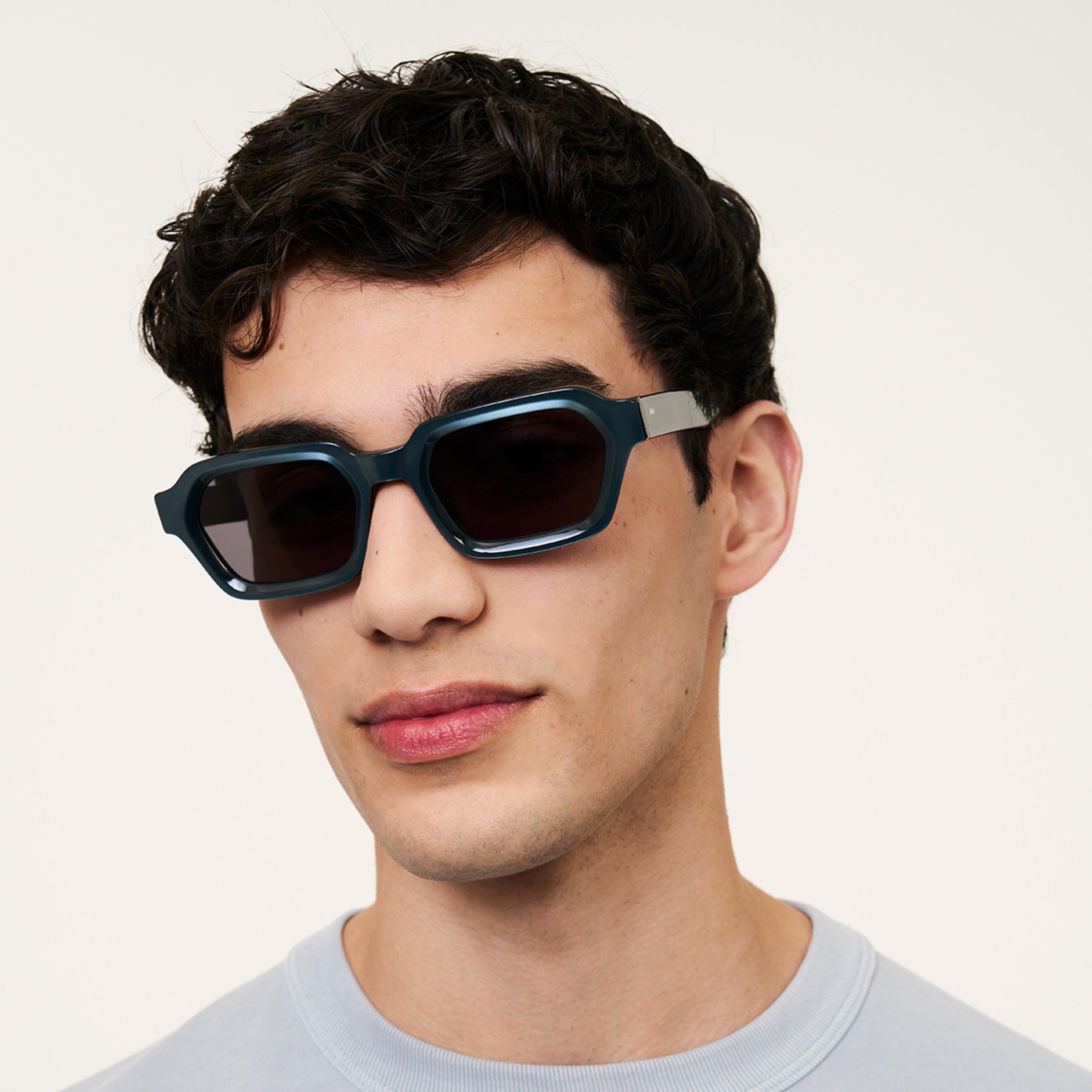 Ace & Tate Sunglasses | rectangle Recycled in Blue
