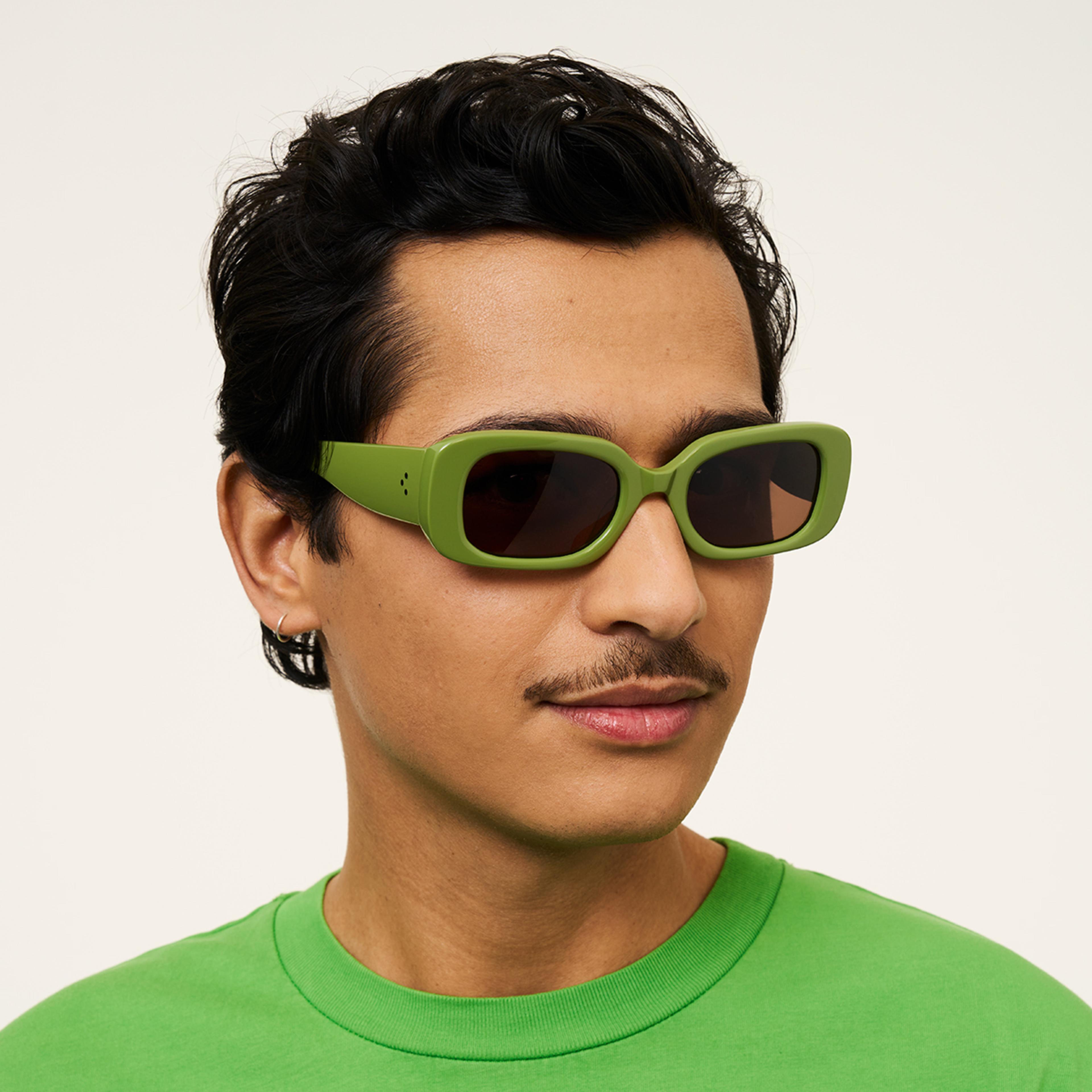 Ace & Tate Sunglasses | rectangle Renew bio acetate in Green