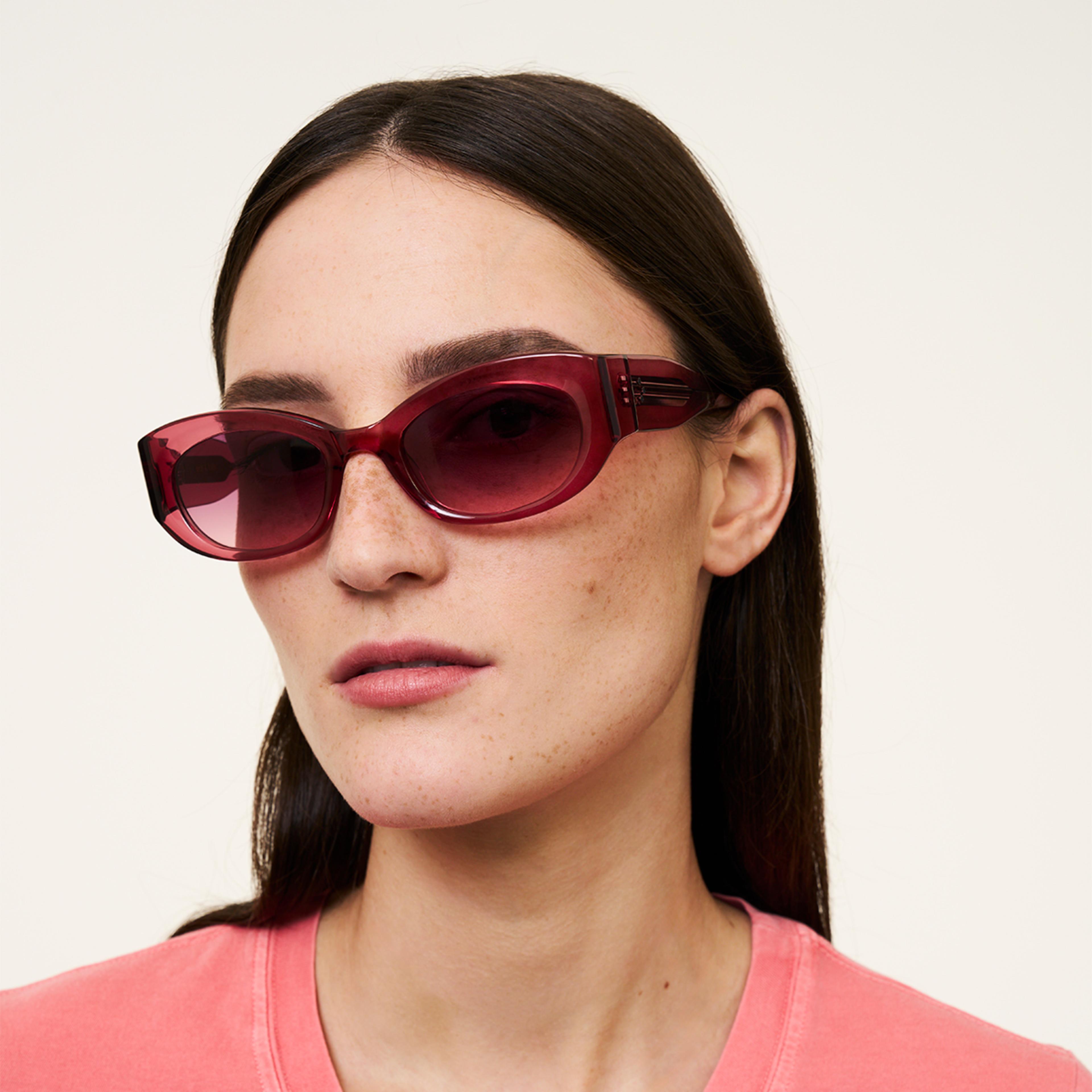 Ace & Tate Sunglasses | rectangle Bio acetate in Pink