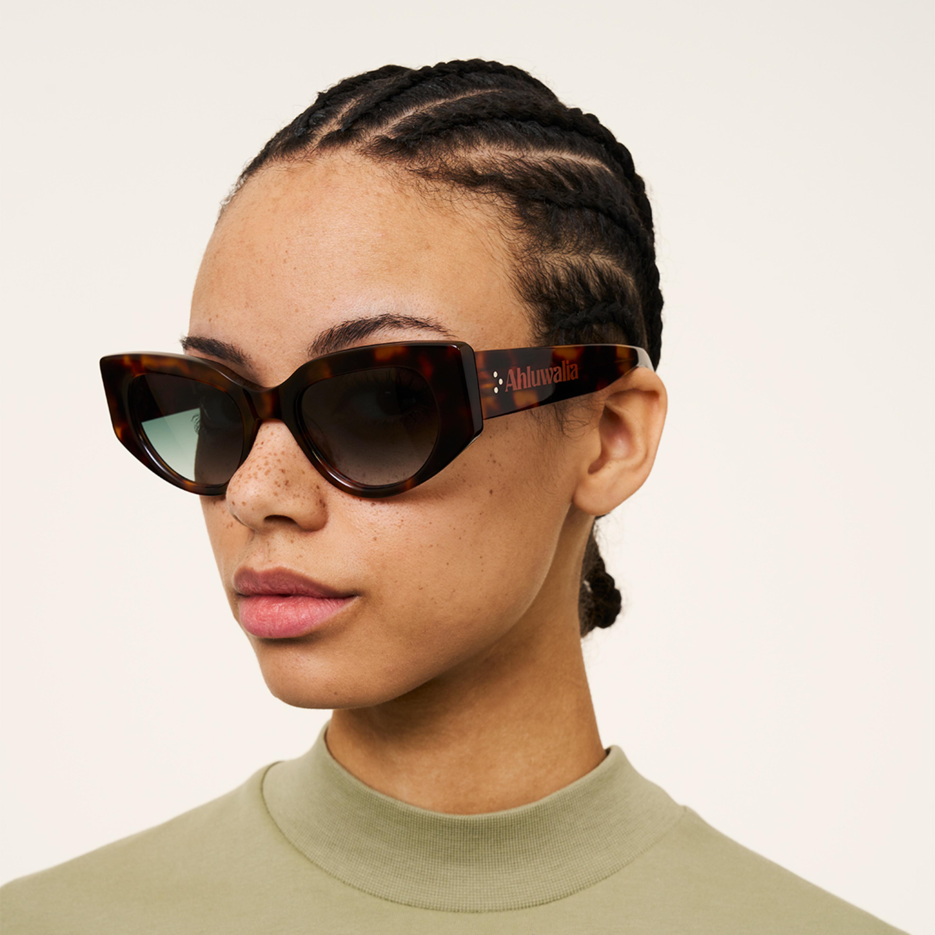 Ace & Tate Solaires | oval Acétate in Marron