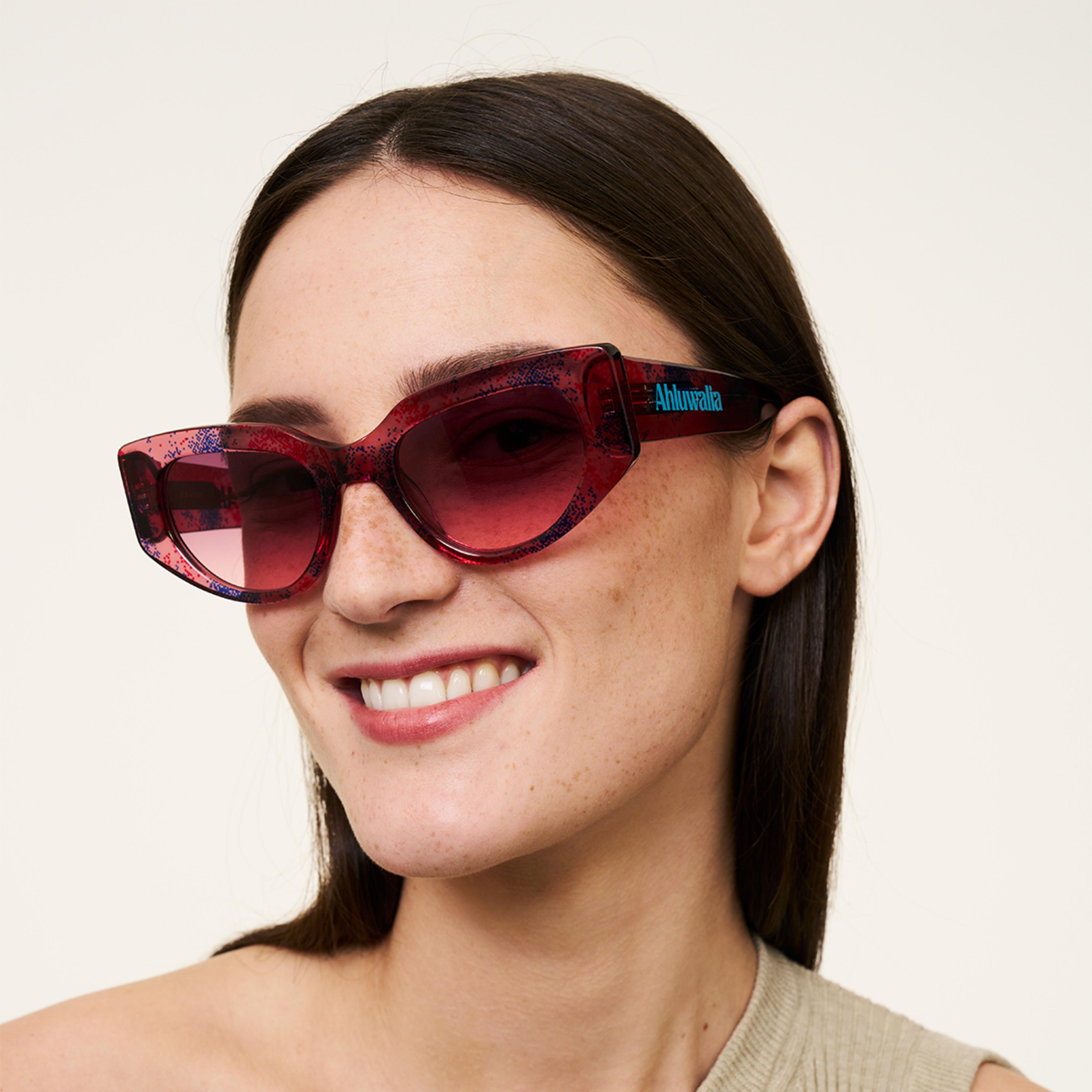 Ace & Tate Sunglasses | oval Acetate in Pink