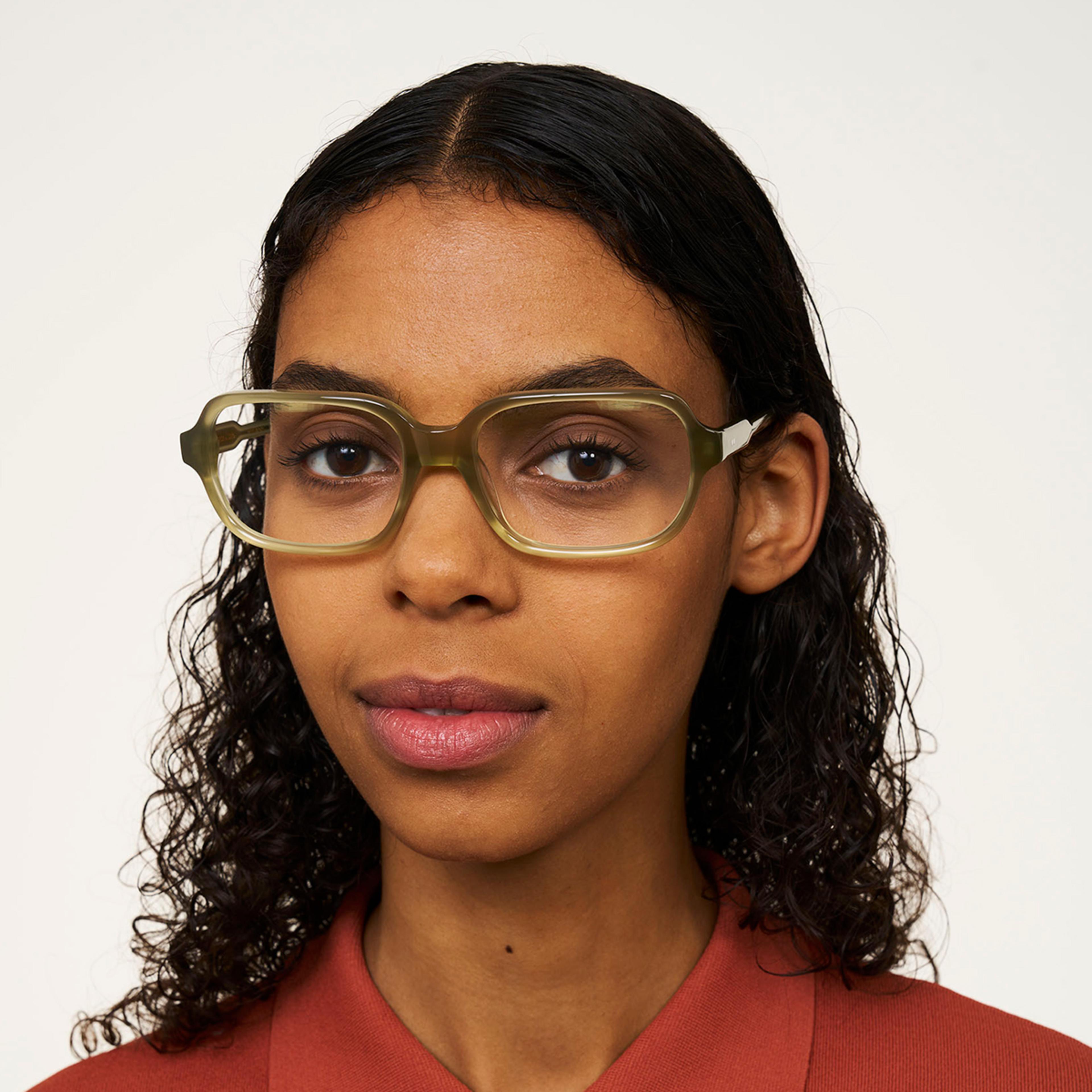 Ace & Tate Glasses | Square Bio acetate in Green