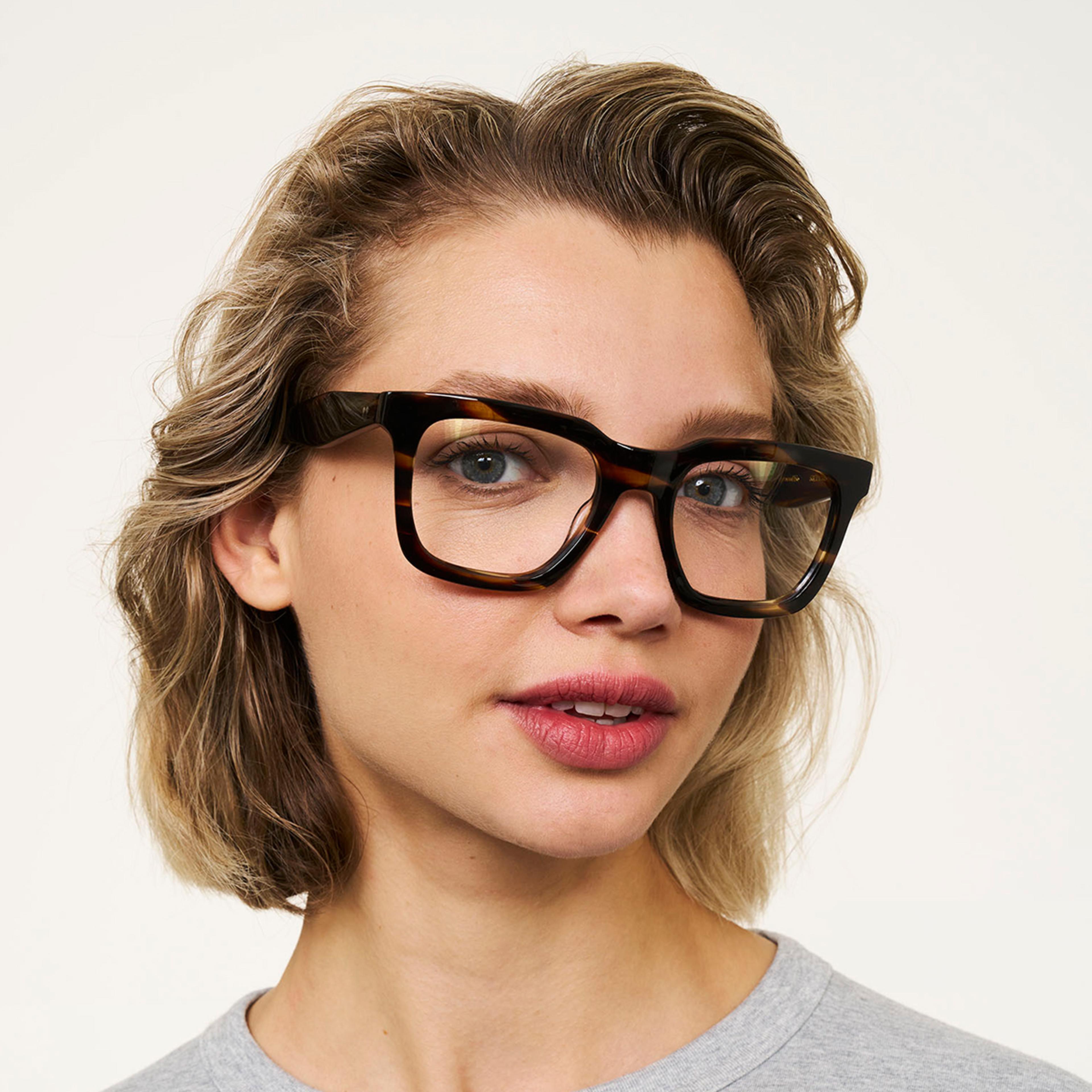 Ace & Tate Glasses | Square Bio acetate in Brown