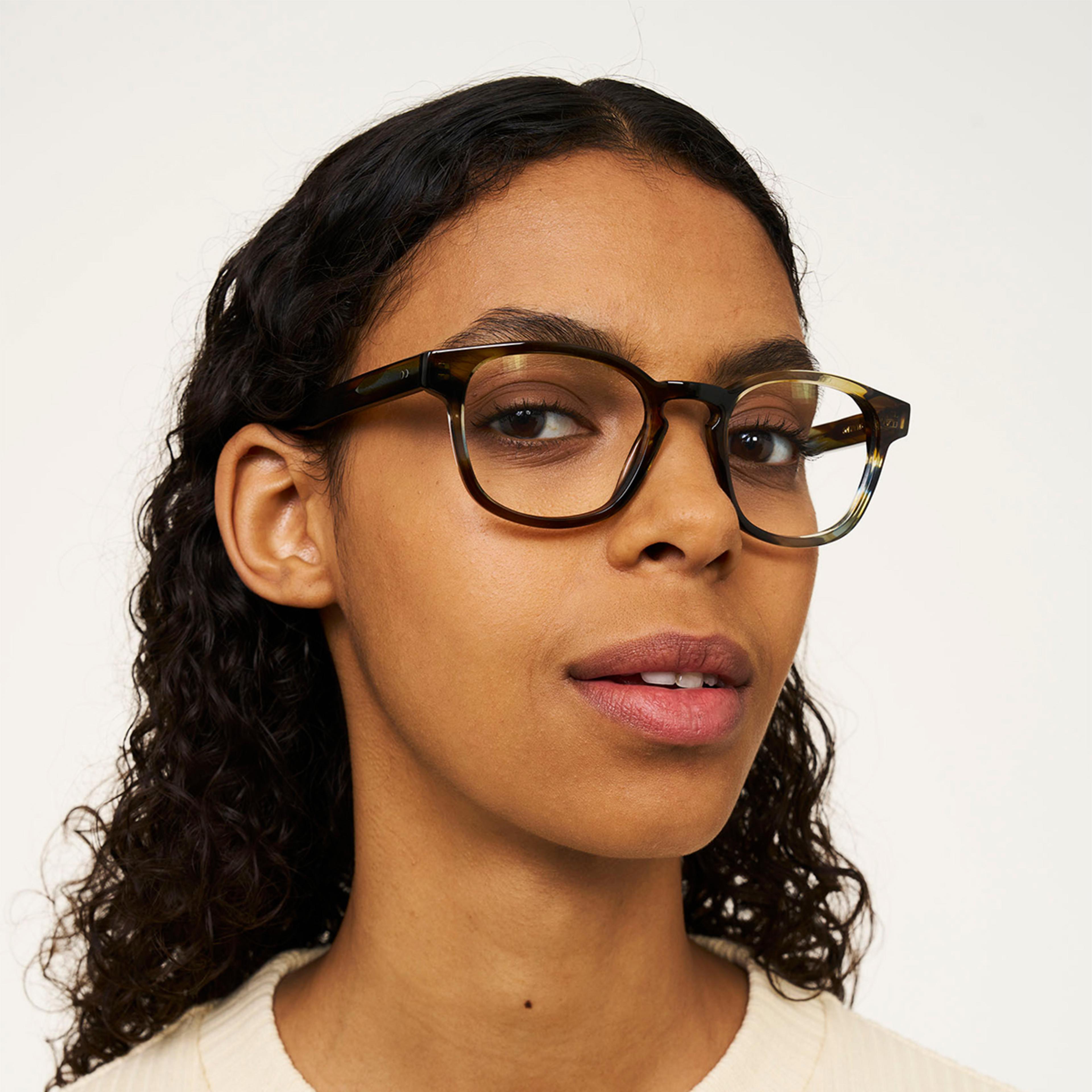 Ace & Tate Glasses | Square Bio acetate in Blue