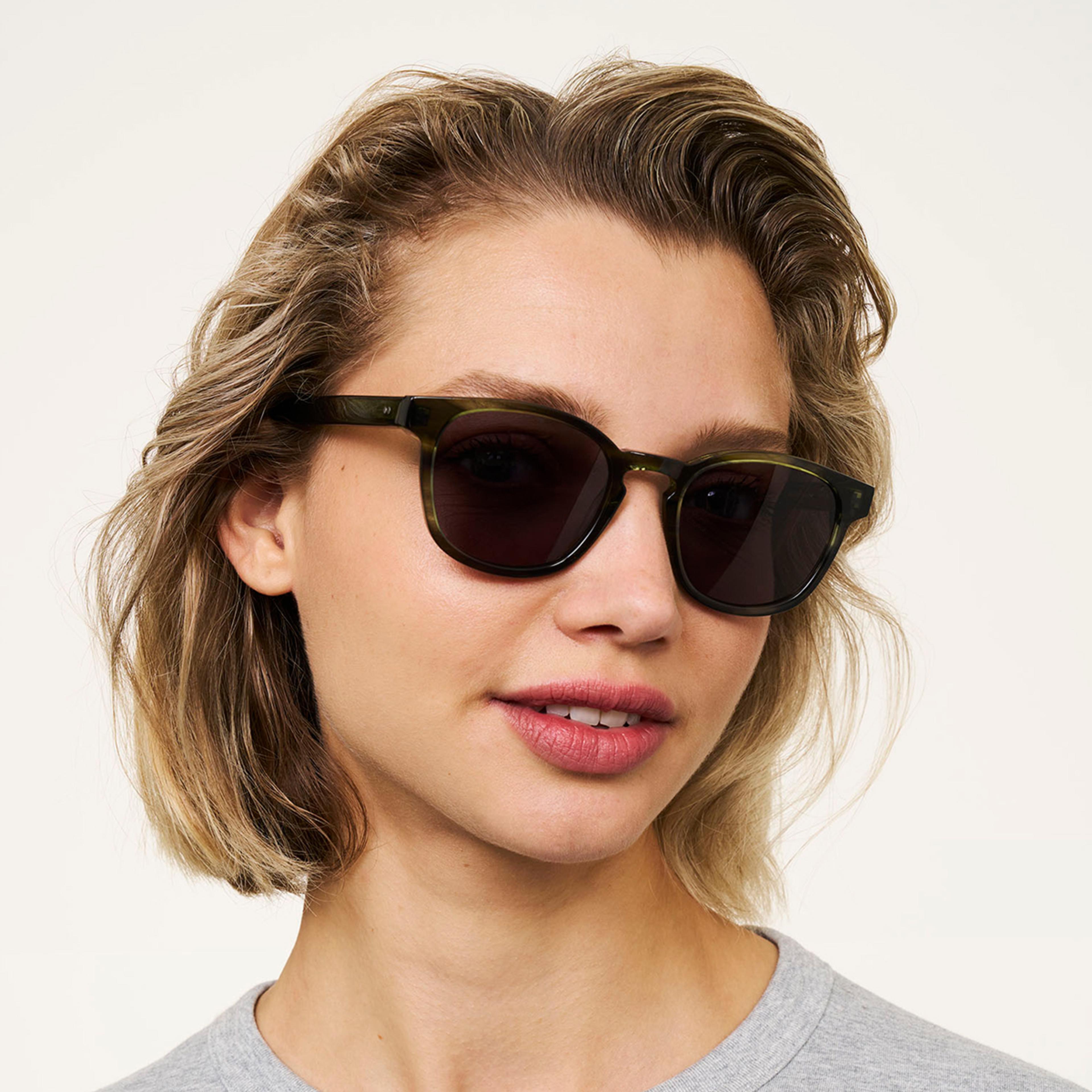 Ace & Tate Sunglasses | Square Acetate in Green