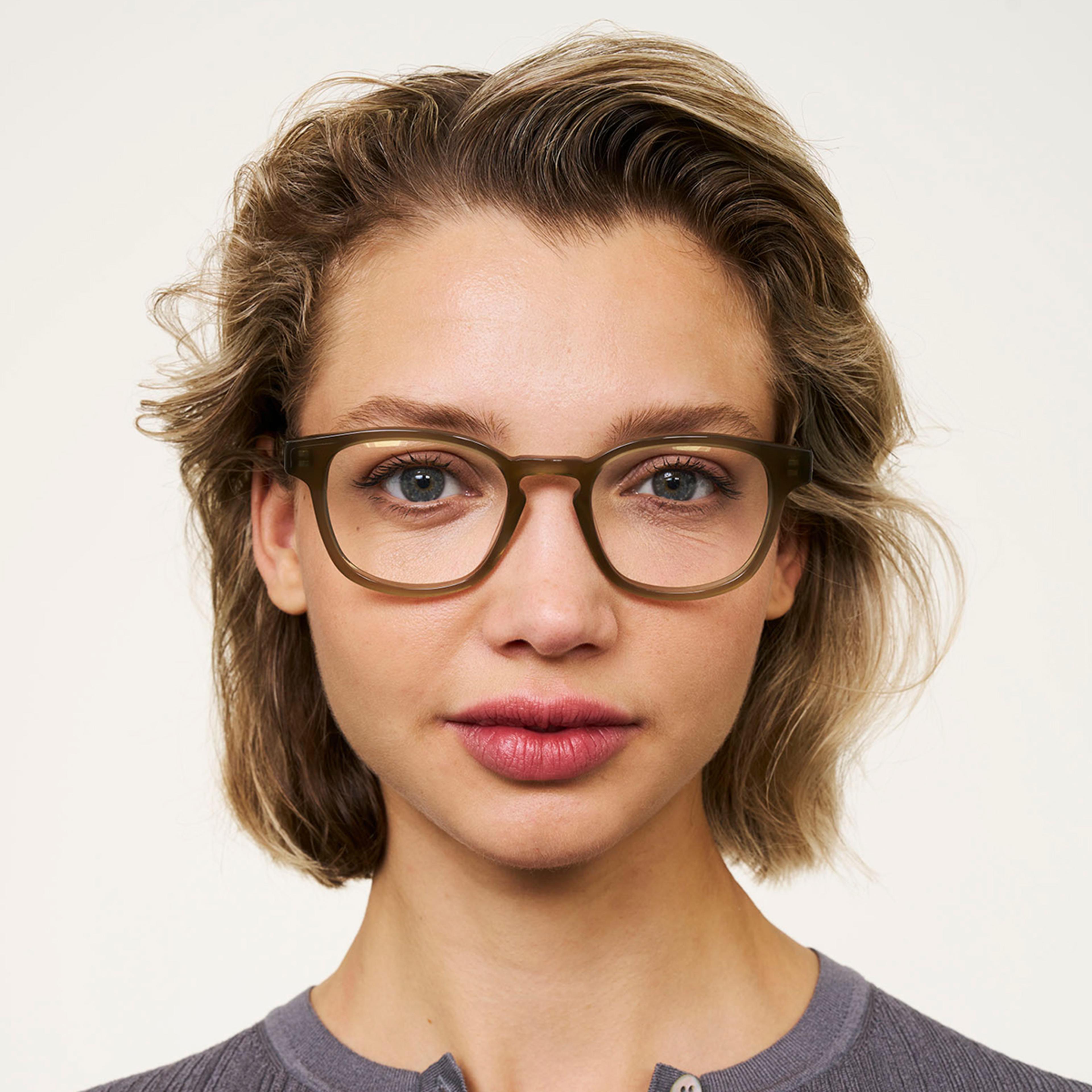 Ace & Tate Glasses | Square Bio acetate in Green