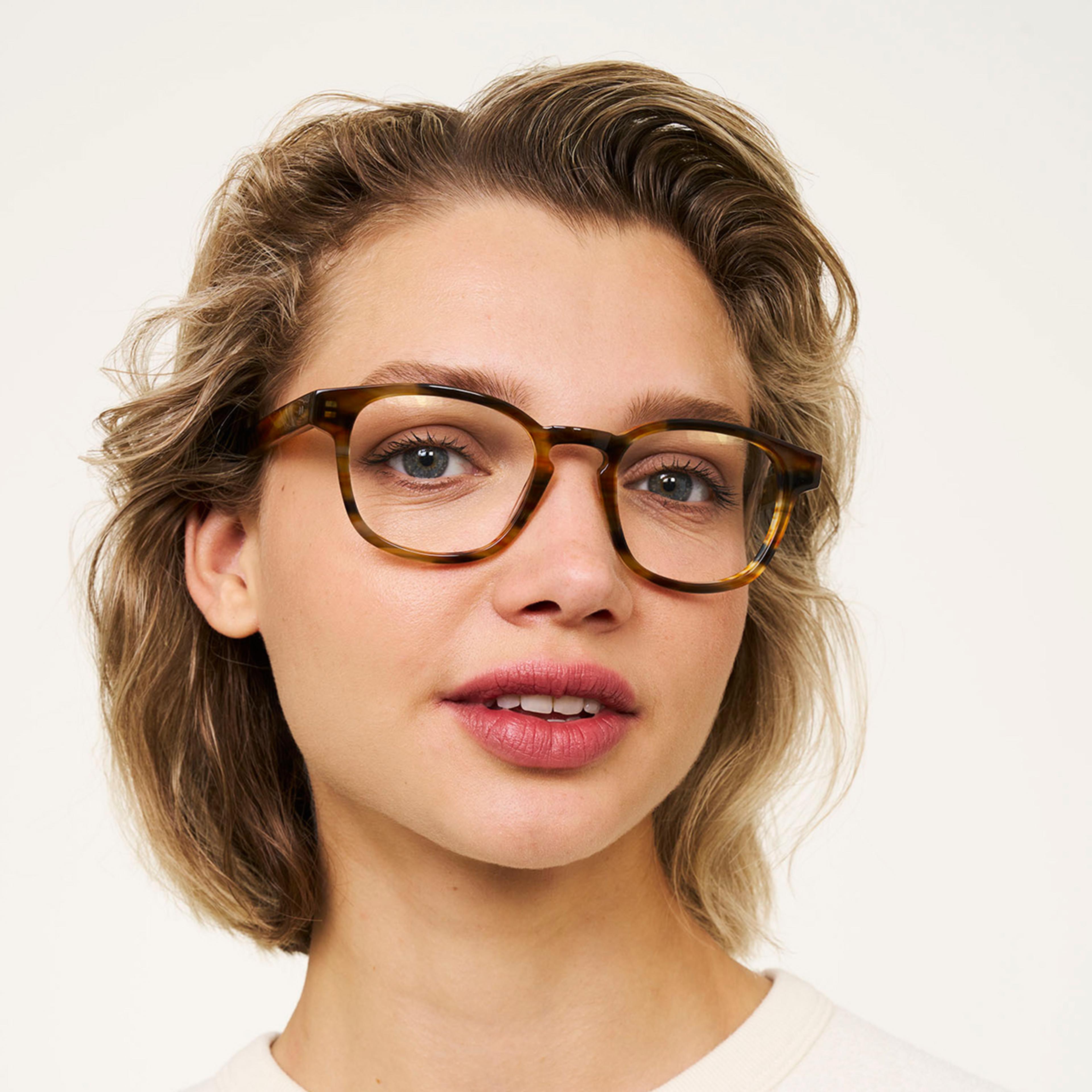 Ace & Tate Glasses | Square Bio acetate in Blue