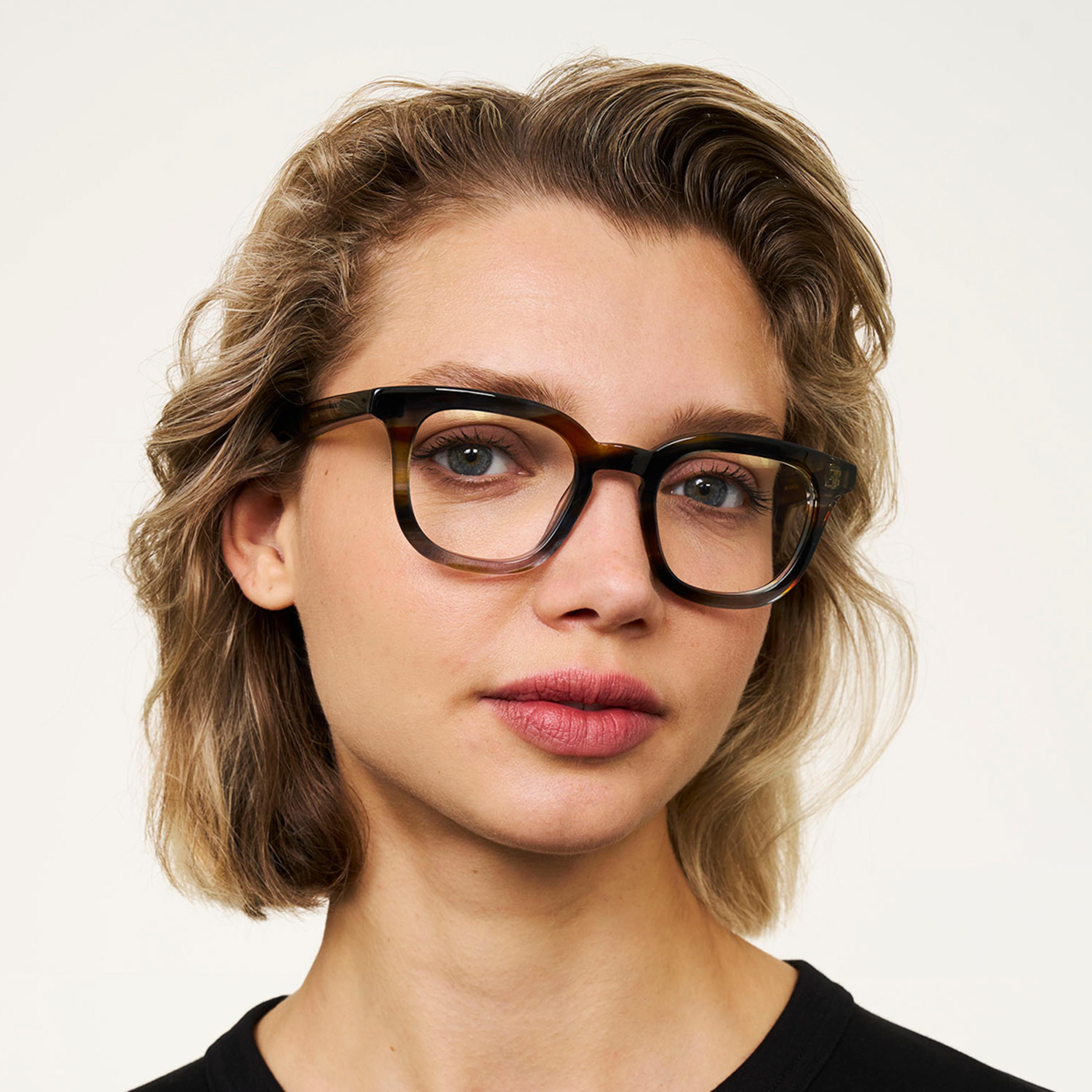 Ace & Tate Glasses | Square Bio acetate in Blue