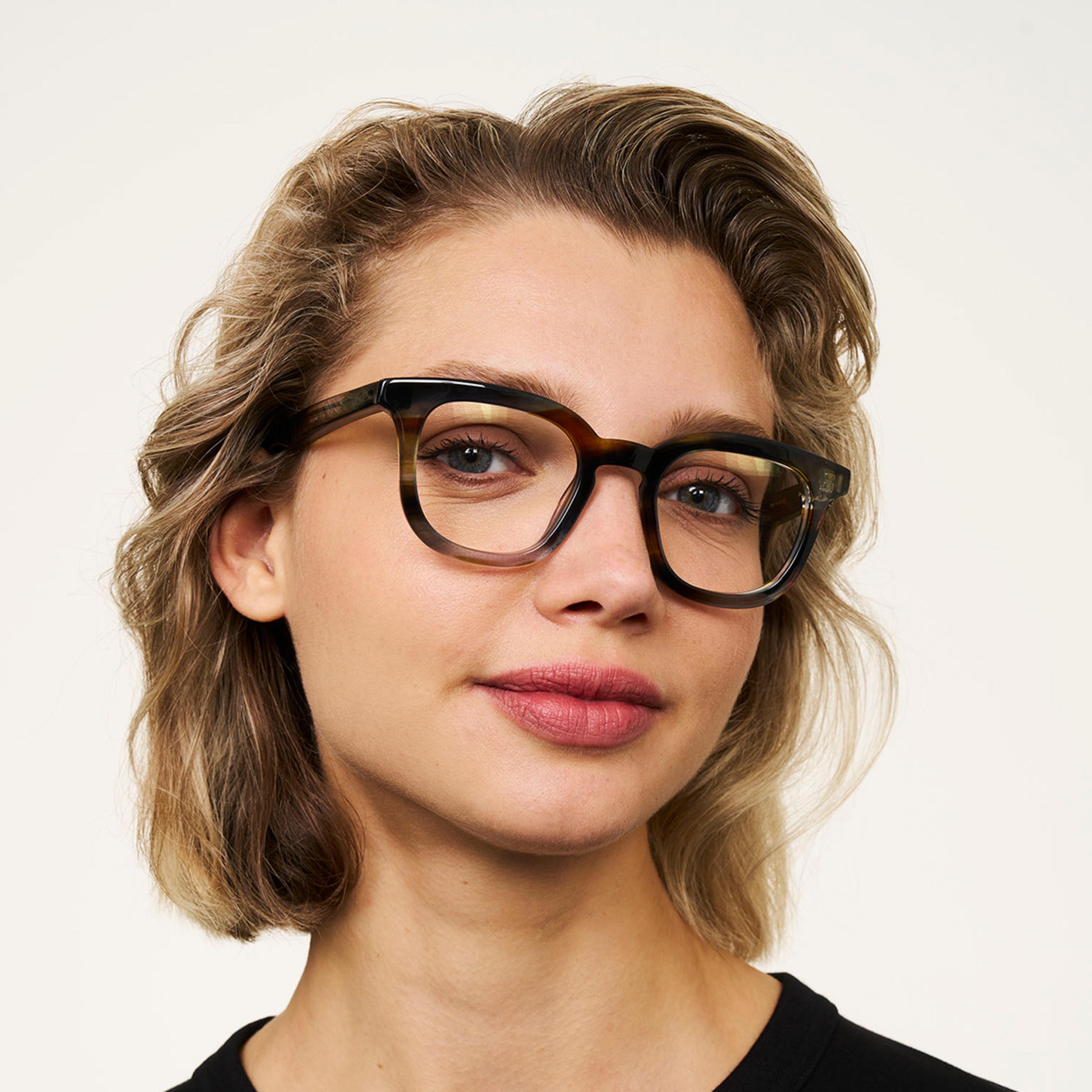 Ace & Tate Glasses | Square Bio acetate in Blue