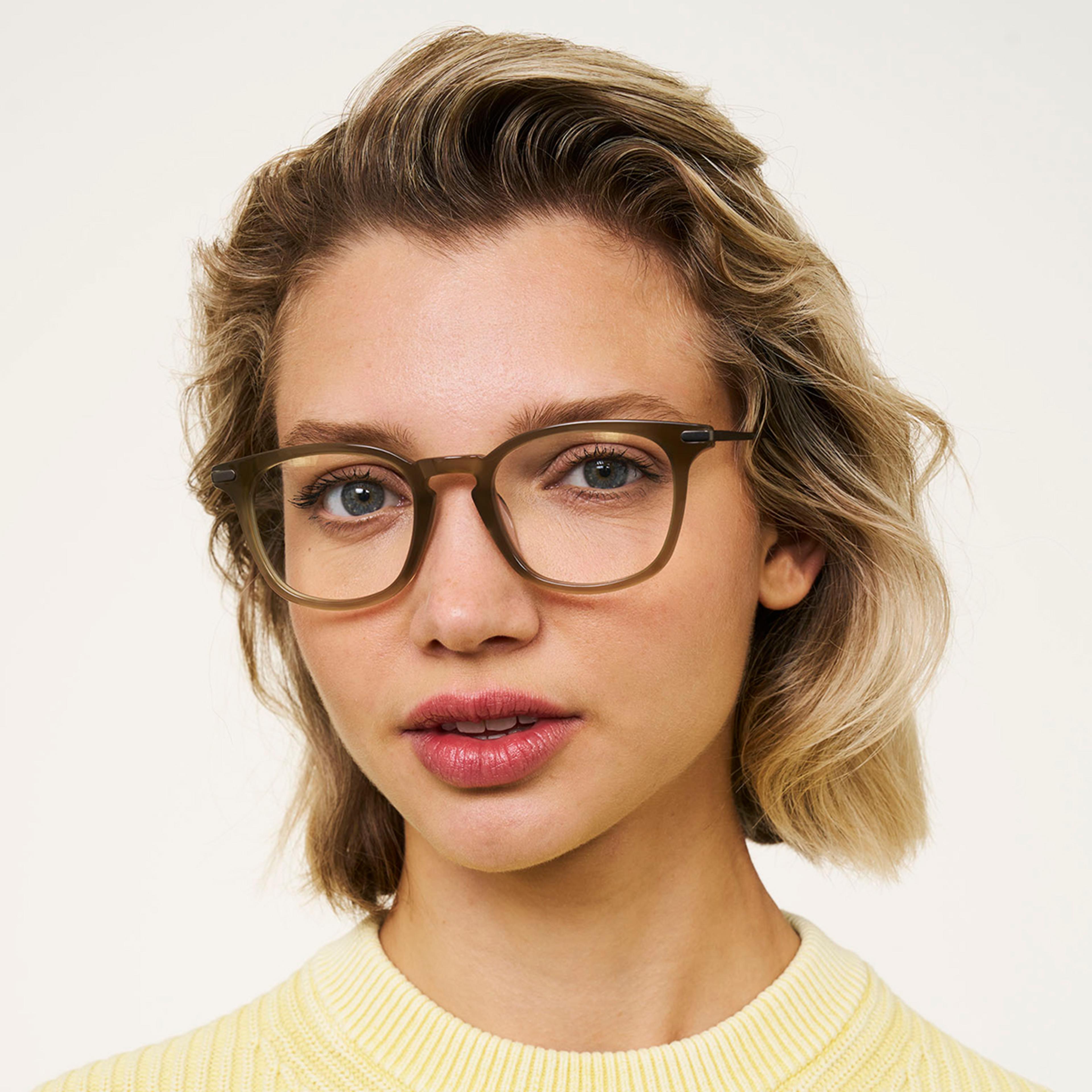 Ace & Tate Glasses | Square Bio acetate in Green