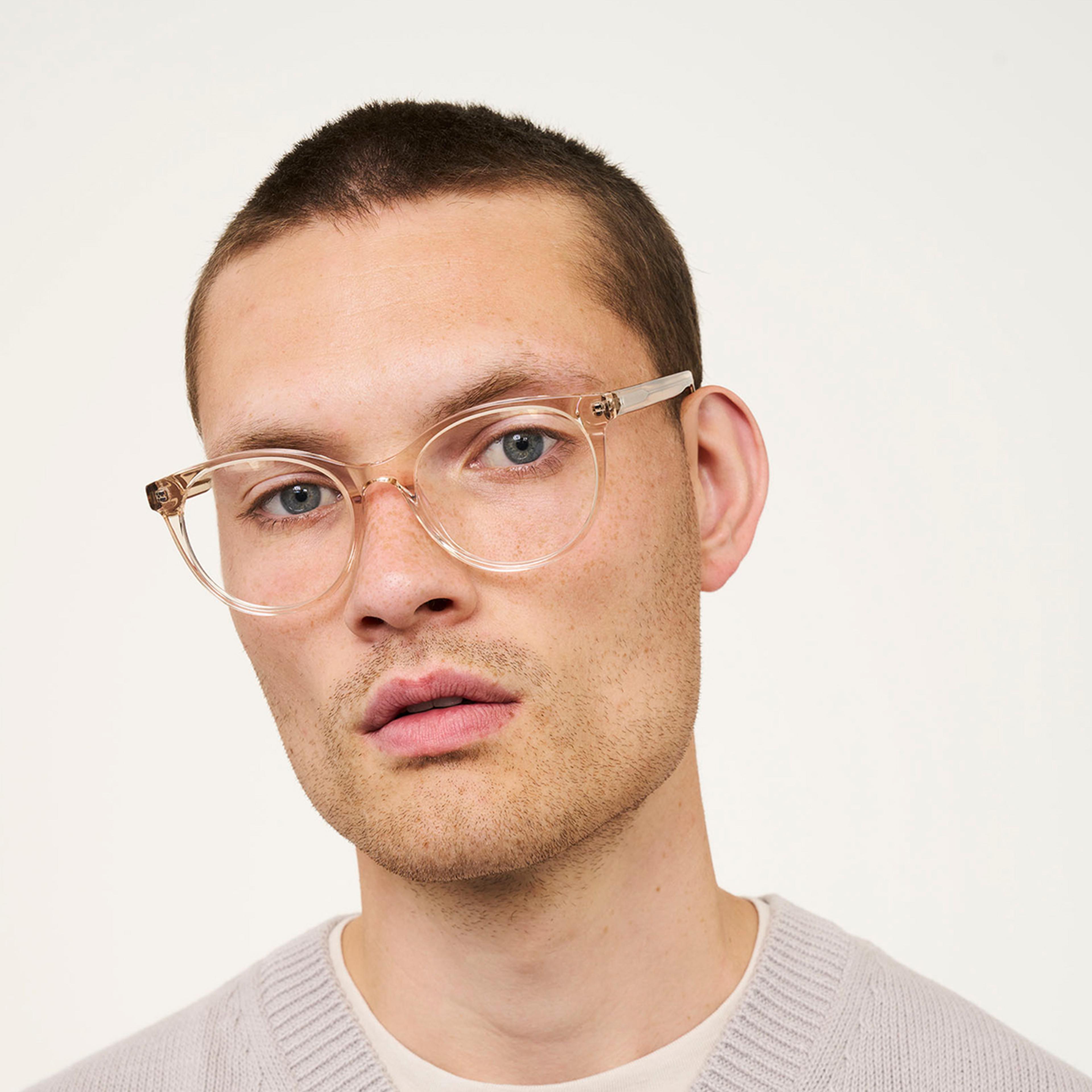 Ace & Tate Glasses | Round Acetate in Clear