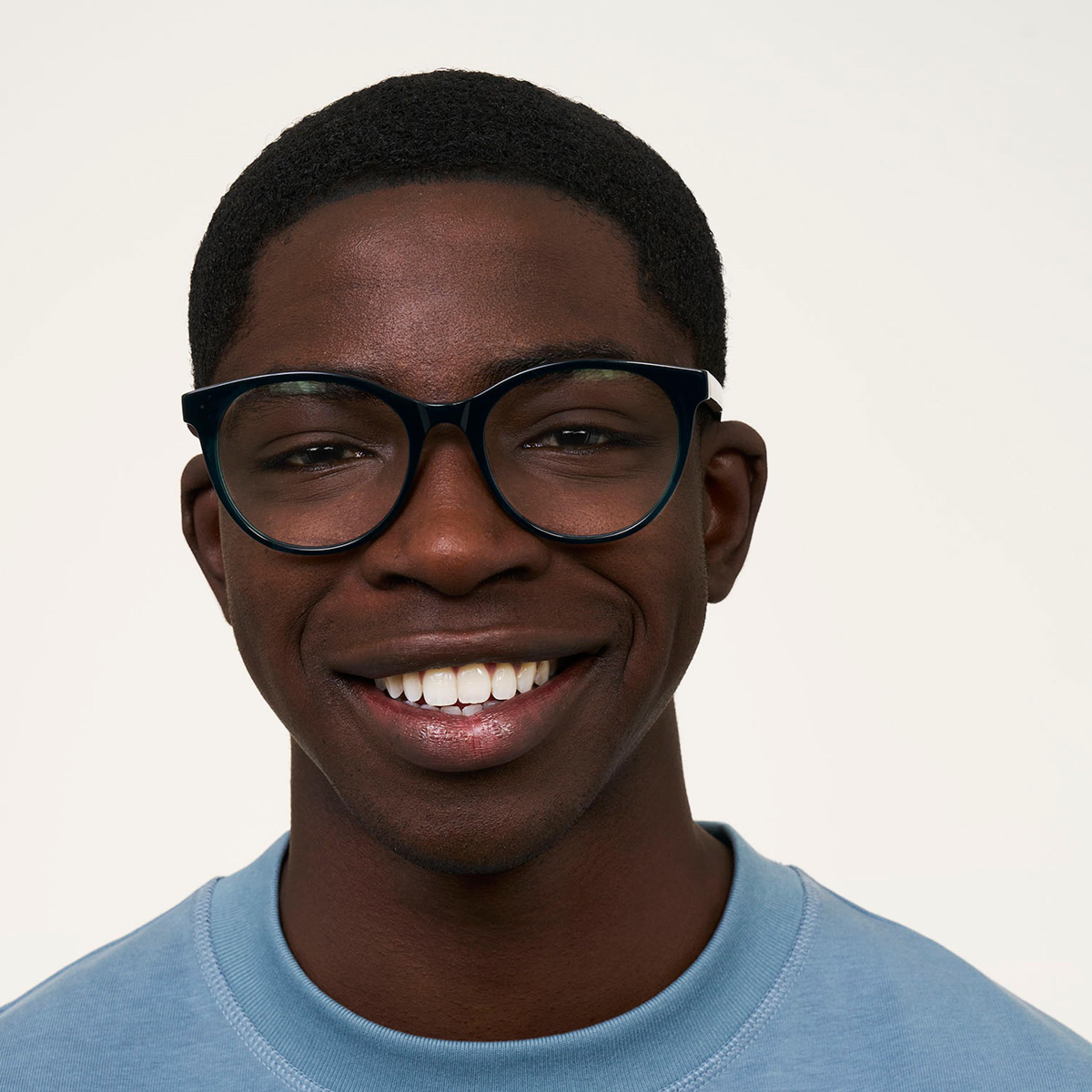 Ace & Tate Glasses | Oval Acetate in Blue