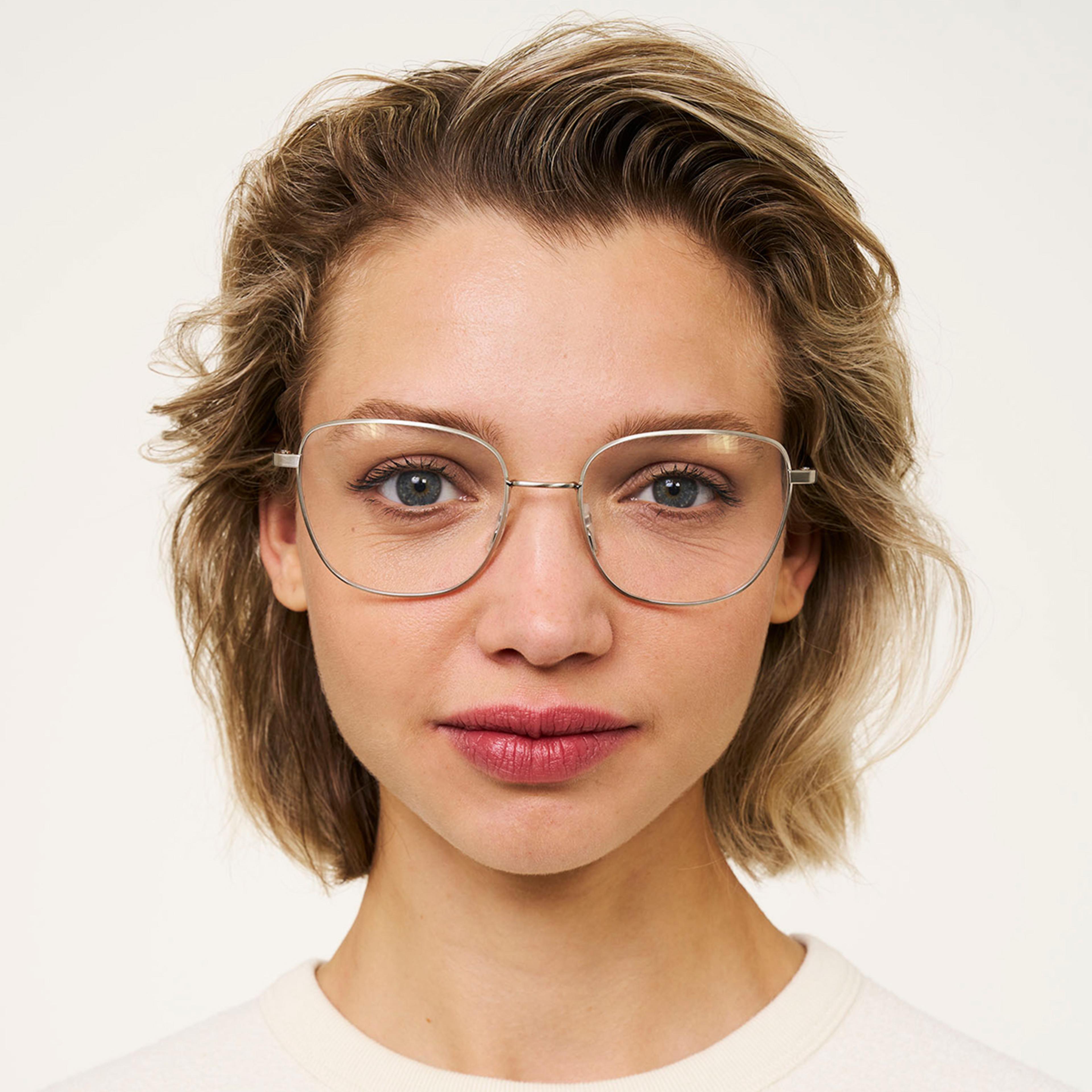 Ace & Tate Glasses | Square Metal in Silver