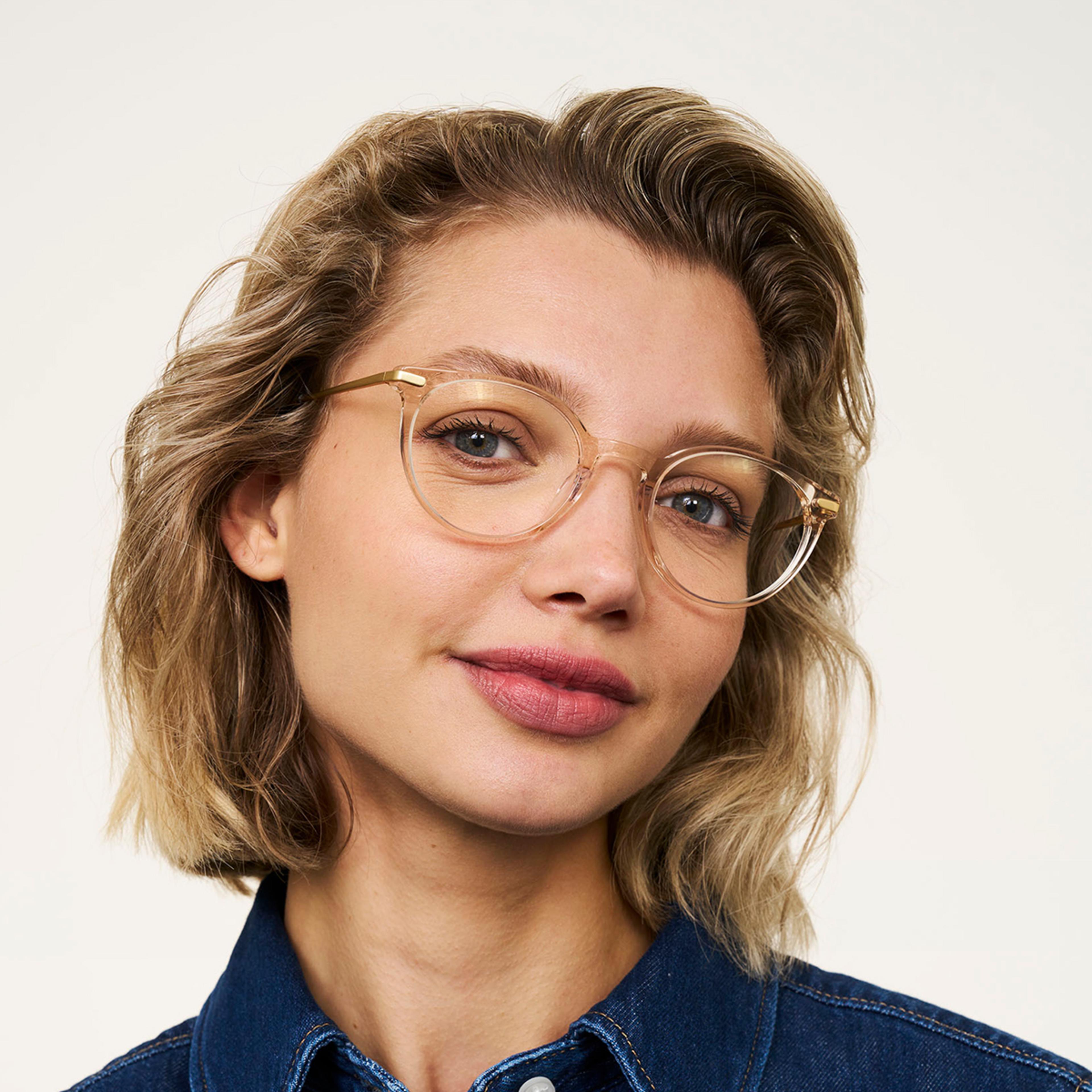 Ace & Tate Glasses | Round Acetate in Clear