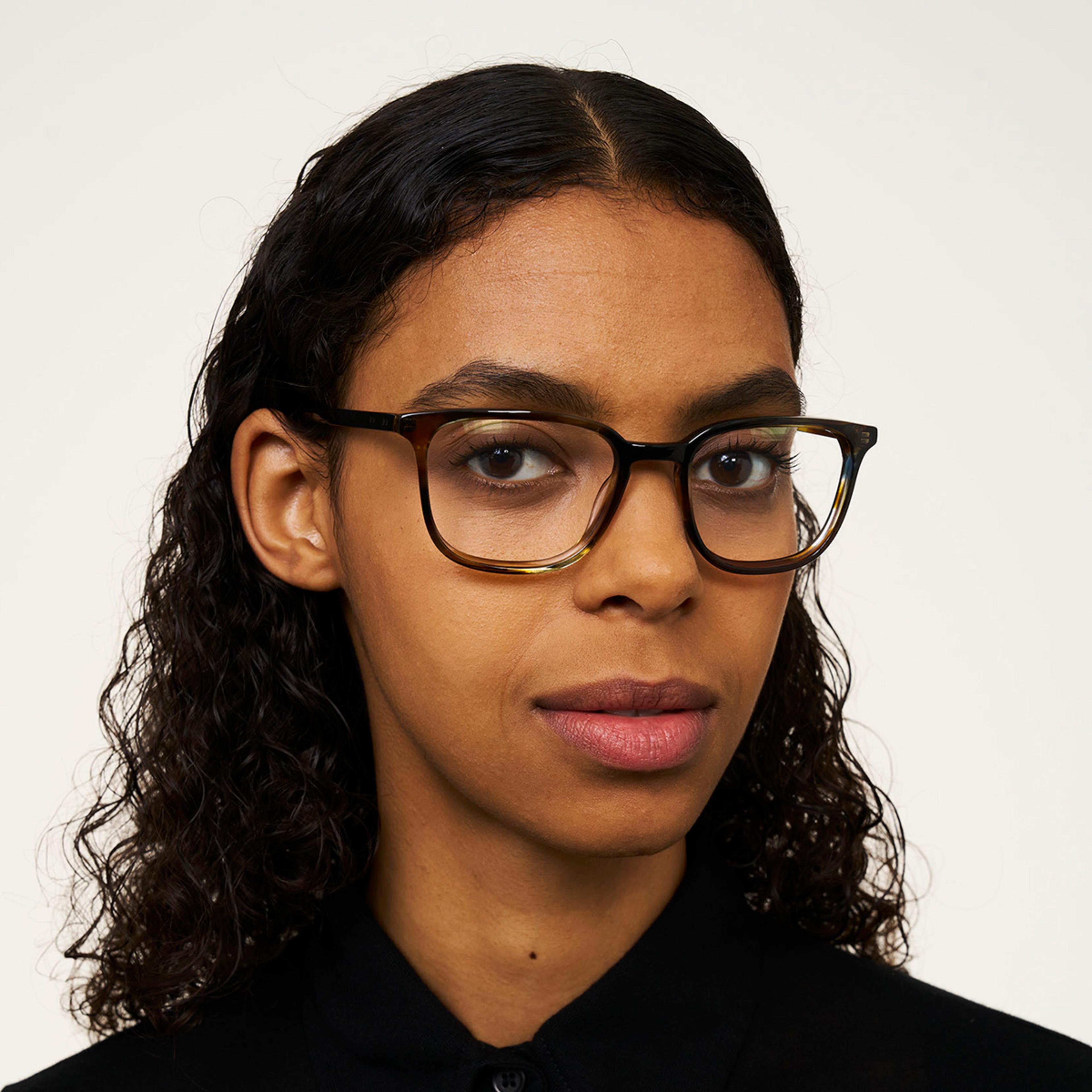 Ace & Tate Glasses | rectangle Bio acetate in Blue