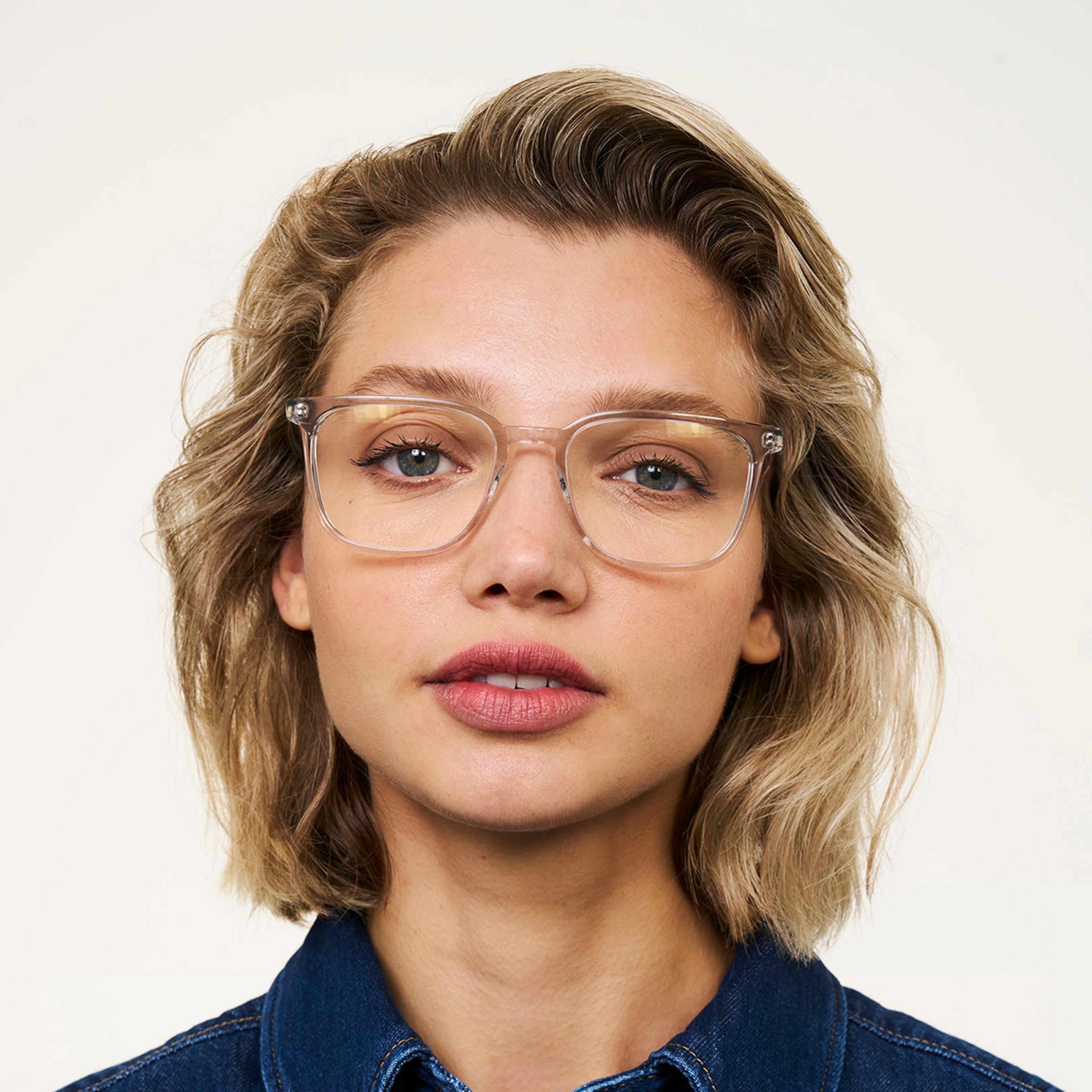 Ace & Tate Glasses | rectangle Acetate in Clear, Grey