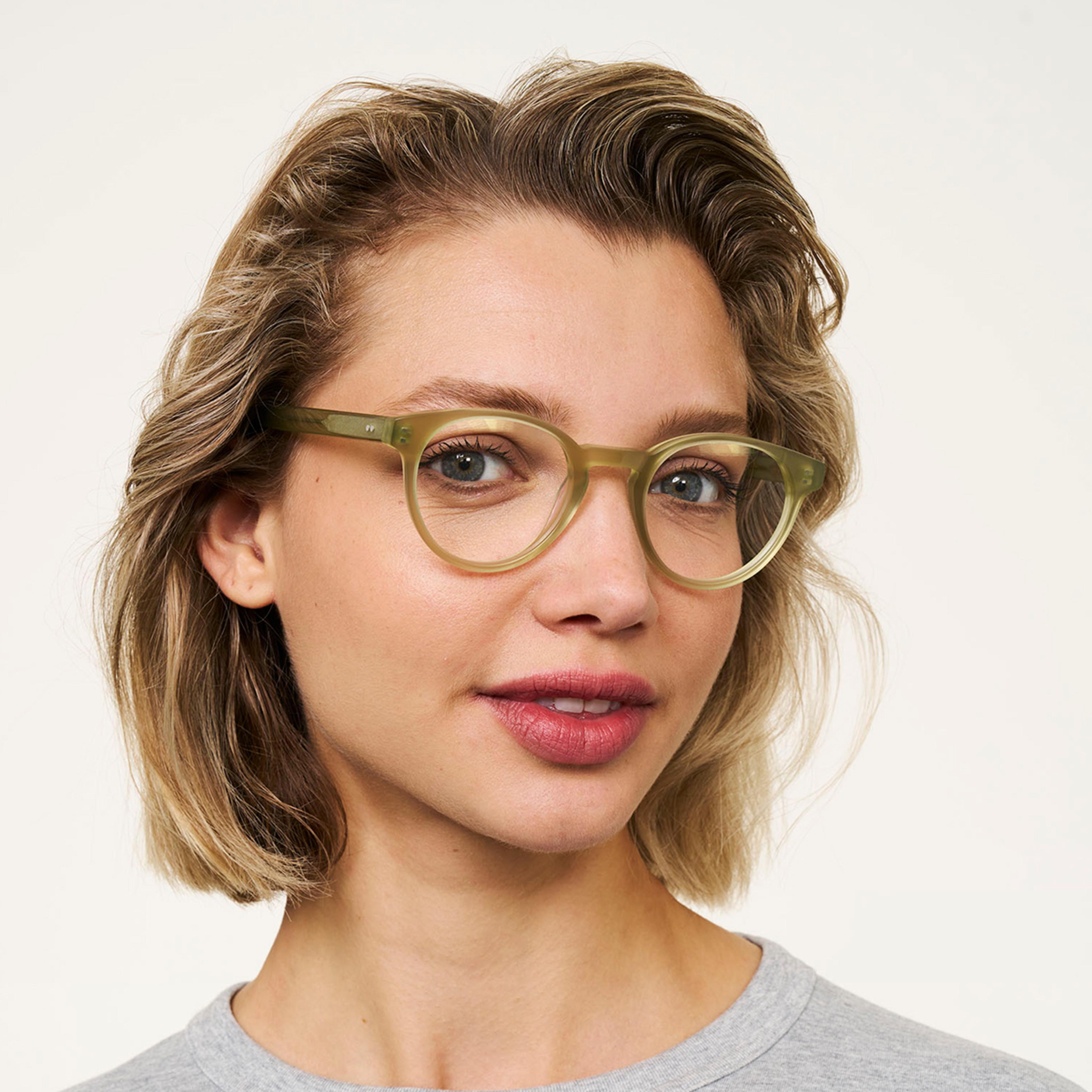 Ace & Tate Glasses | Round Bio acetate in Green