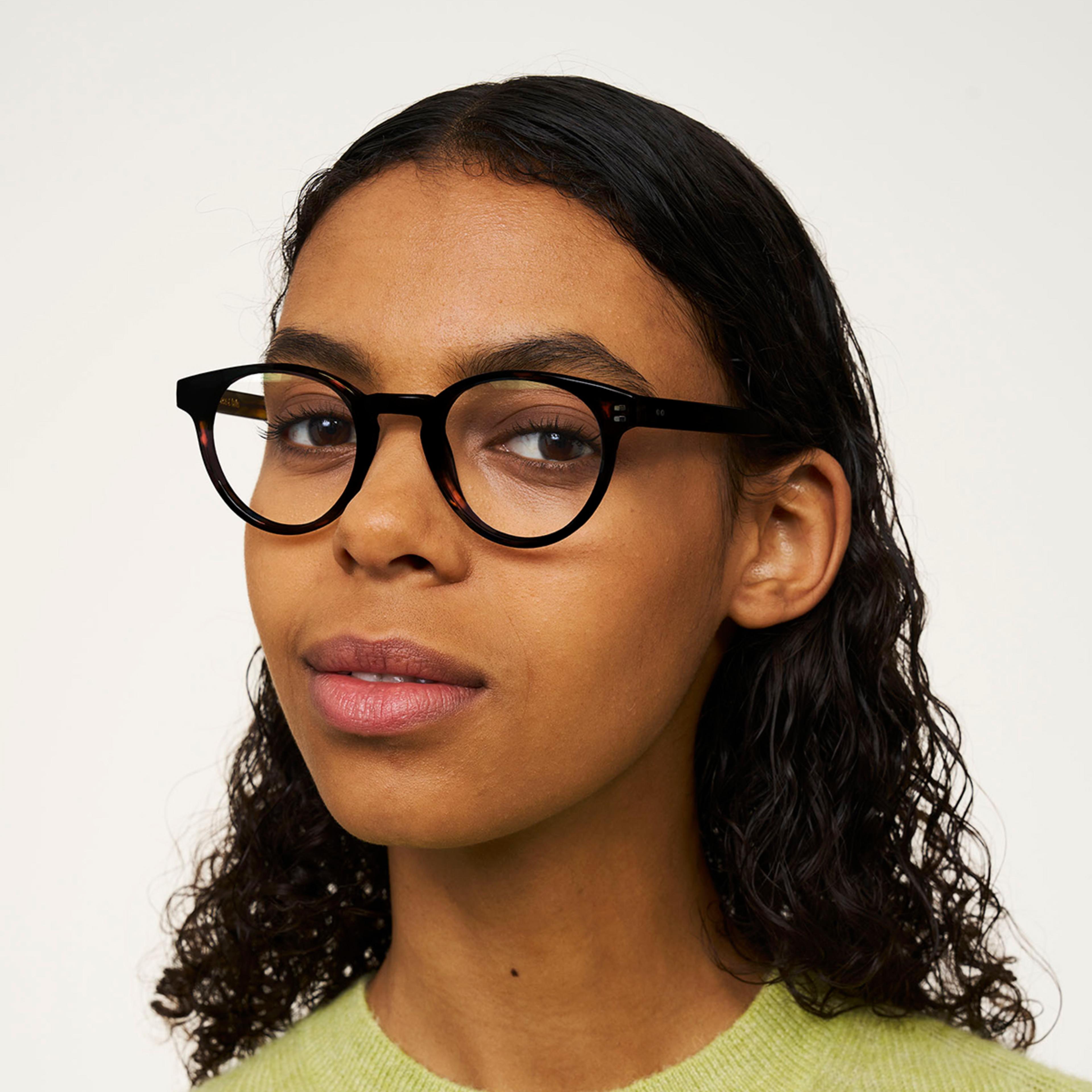 Ace & Tate Glasses | Round Acetate in Brown