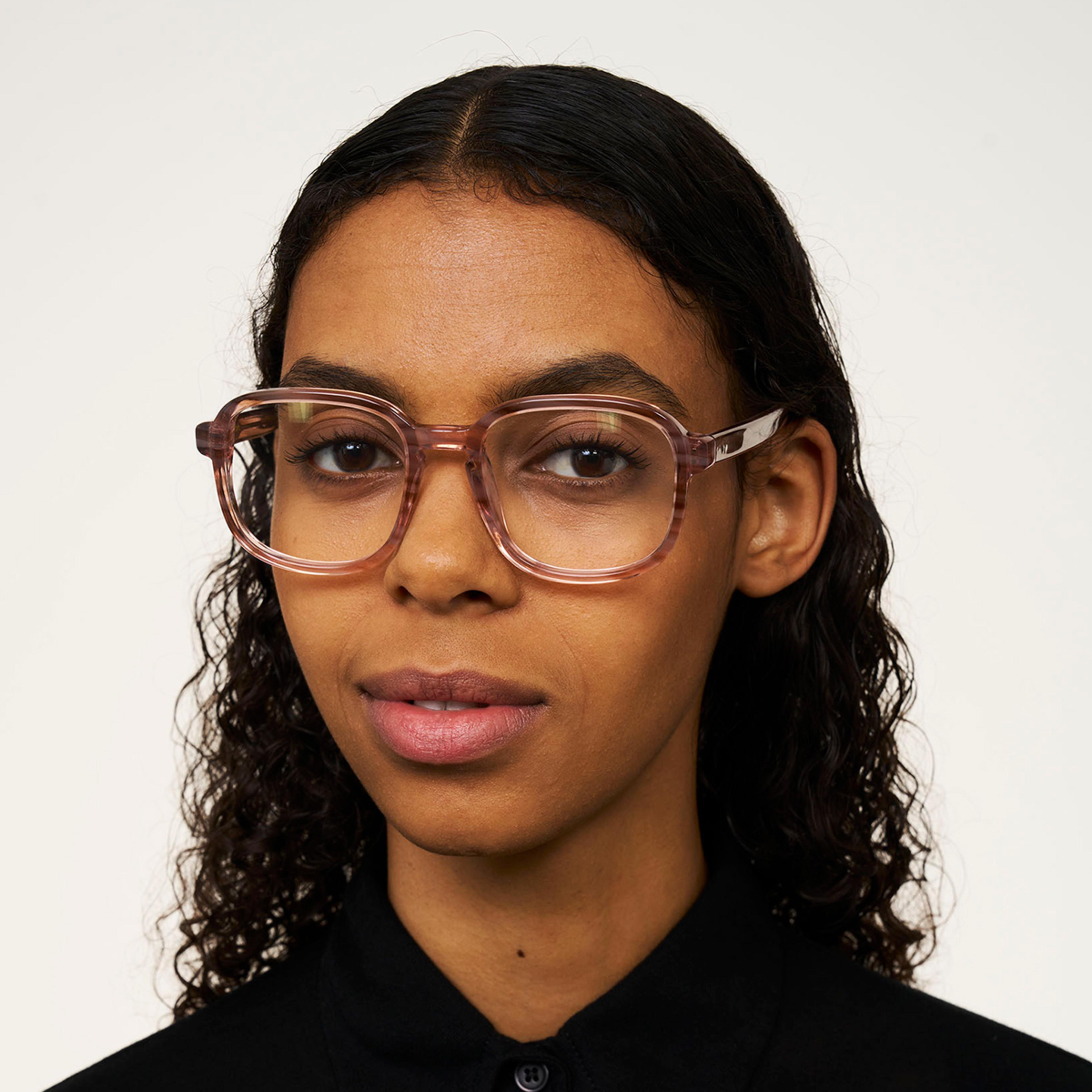 Ace & Tate Glasses | Square Acetate in Beige, Orange