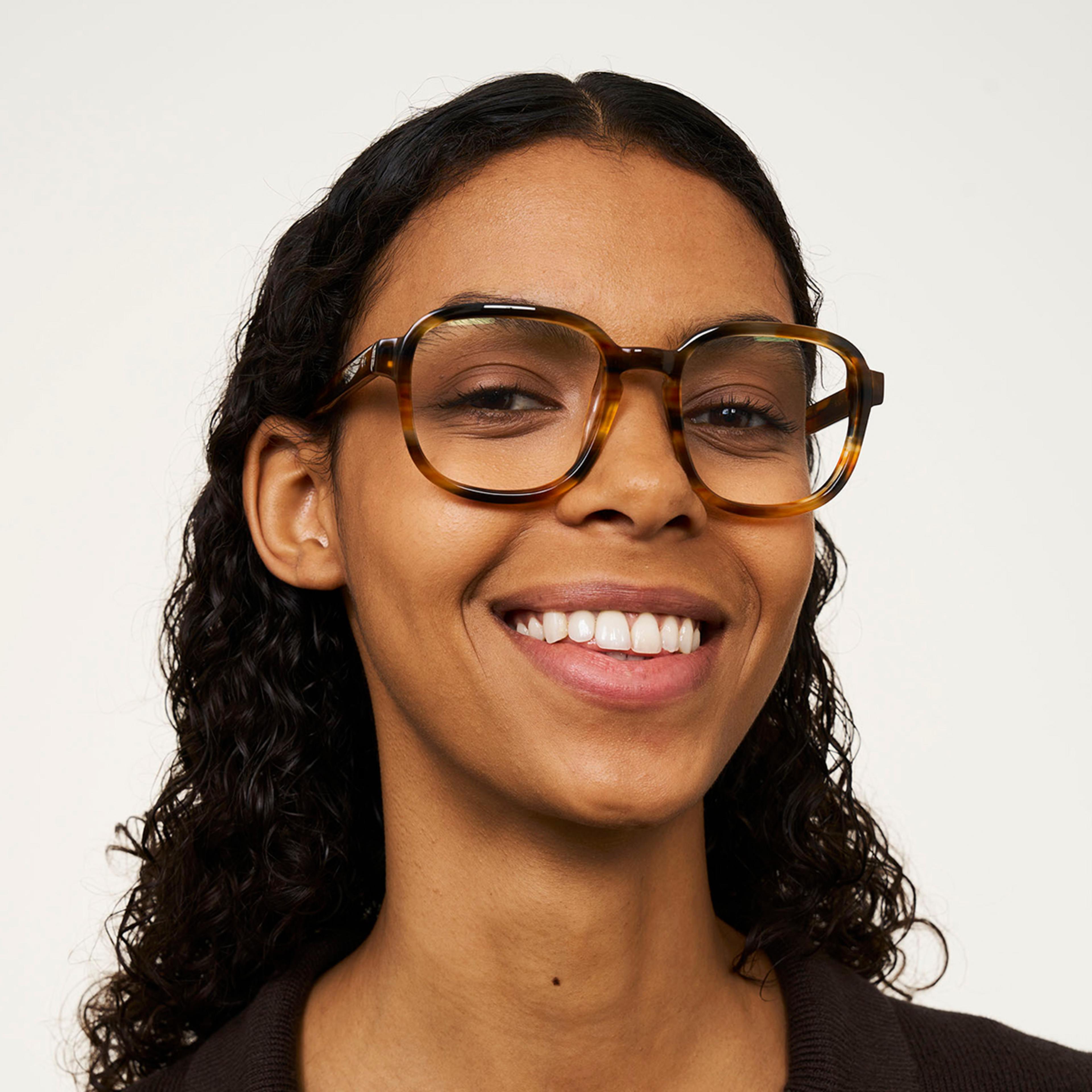 Ace & Tate Glasses | Square Acetate in Blue