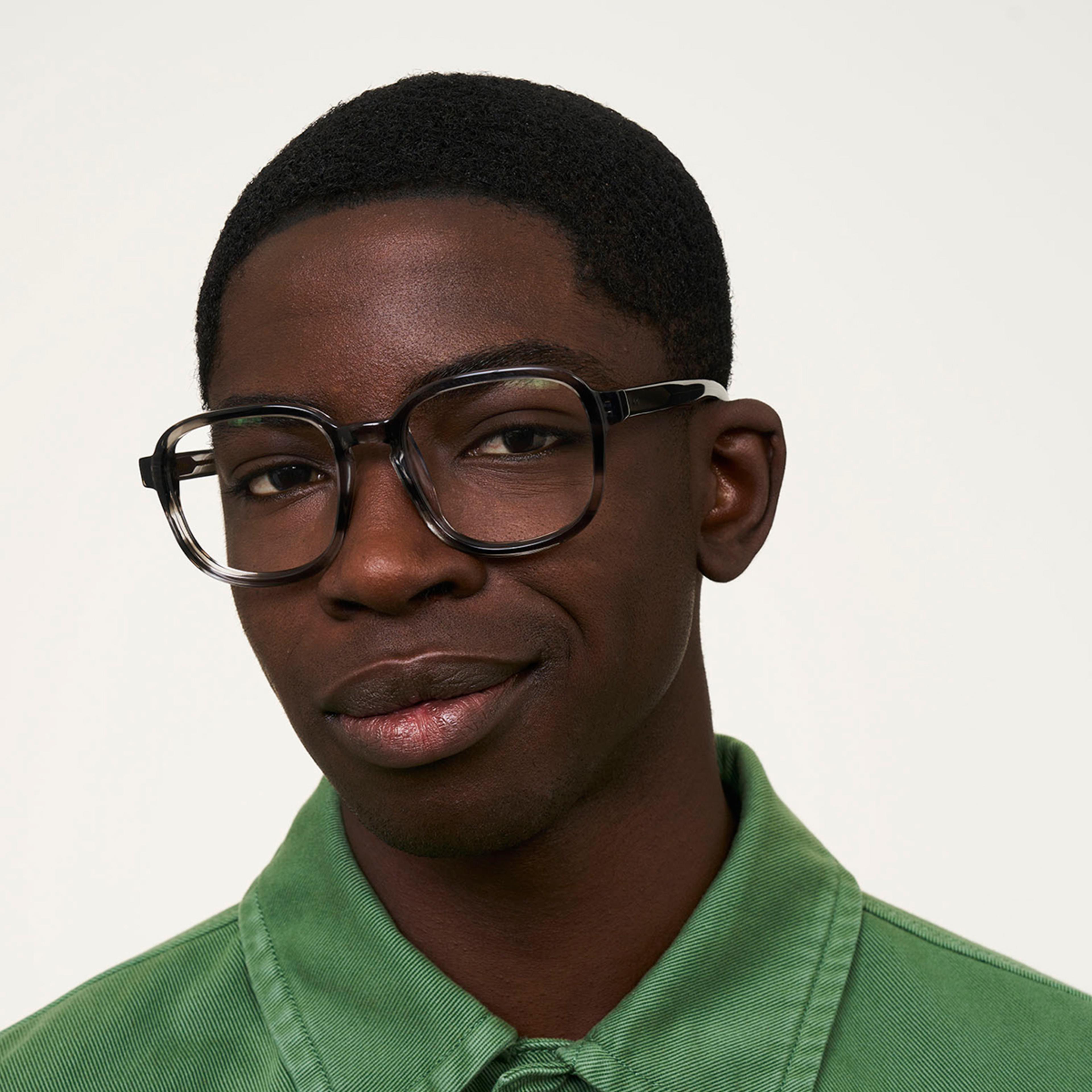 Ace & Tate Glasses | Square Acetate in Grey