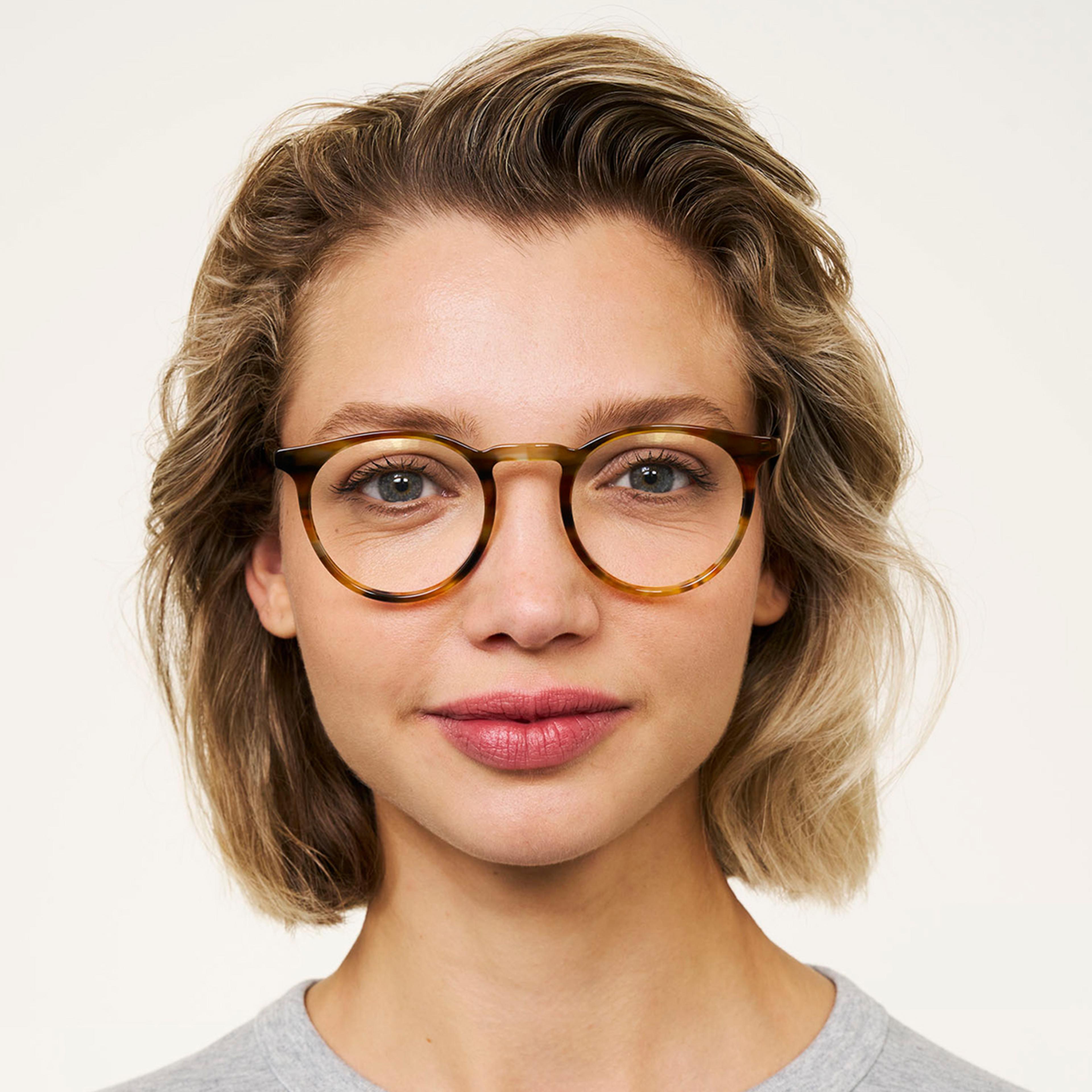 Ace & Tate Glasses | Round Bio acetate in Blue