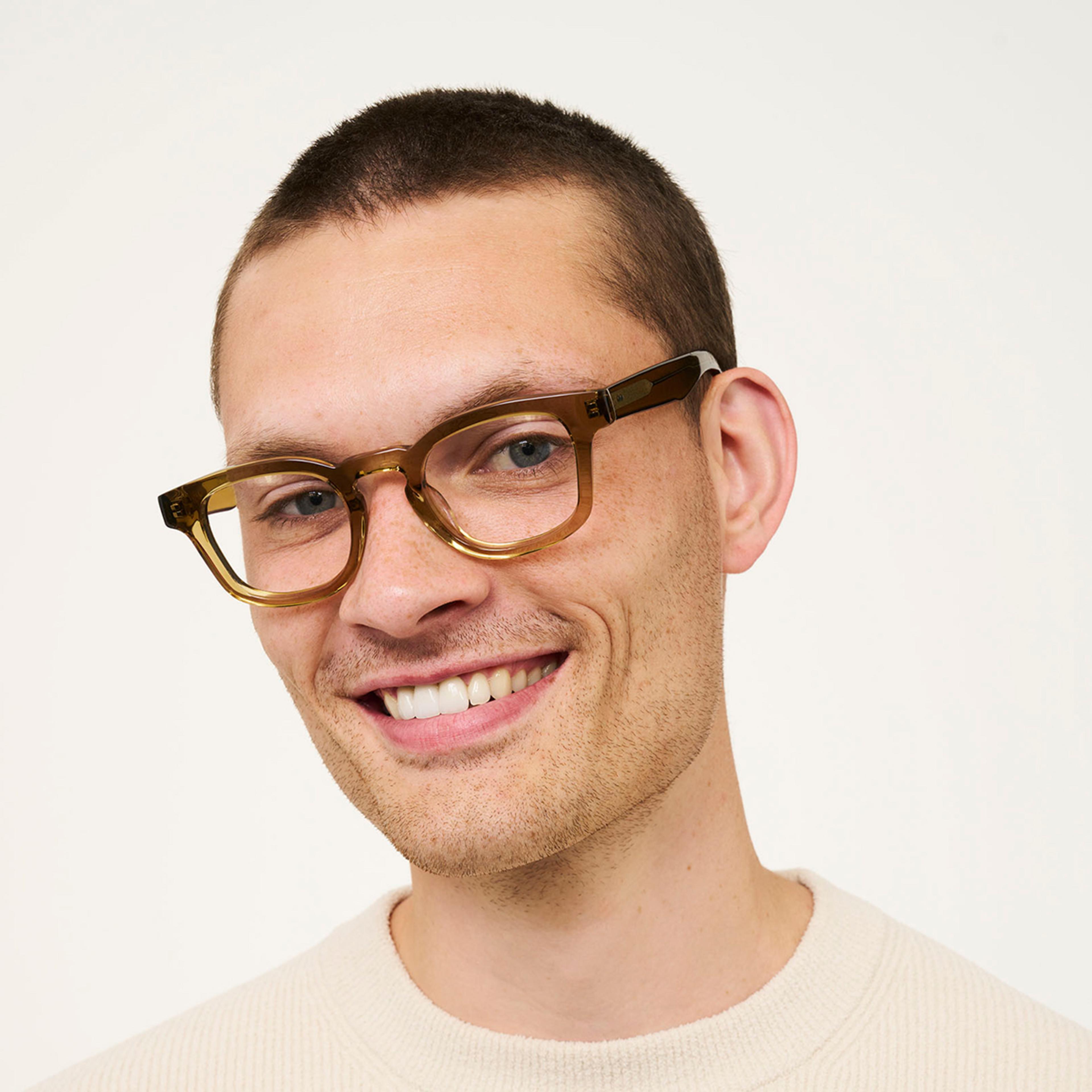 Ace & Tate Oscar in Maple Ace & Tate Gafas | Redonda Acetato in Marrón